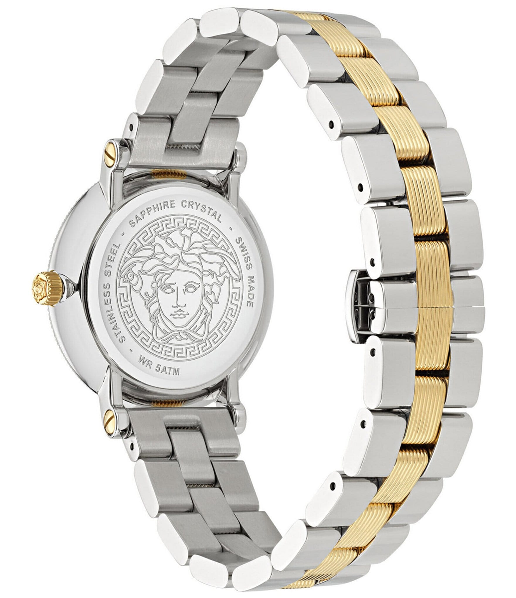 Versace Women's Greca Flourish Quartz Analog Two Tone Stainless Steel Bracelet Watch