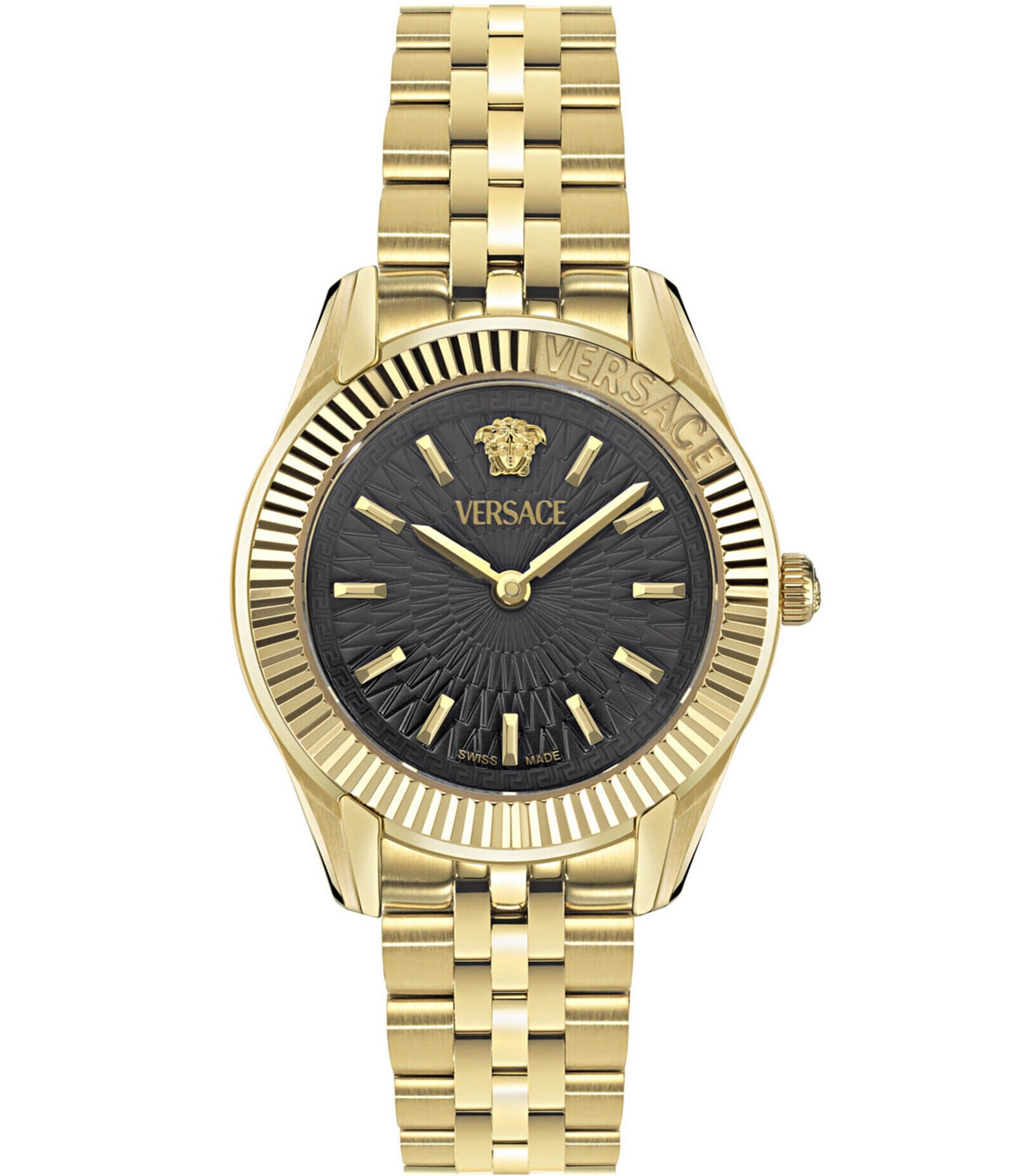 Versace Women's Greca Time Petite Quartz Analog Gold Tone Stainless Steel Bracelet Watch