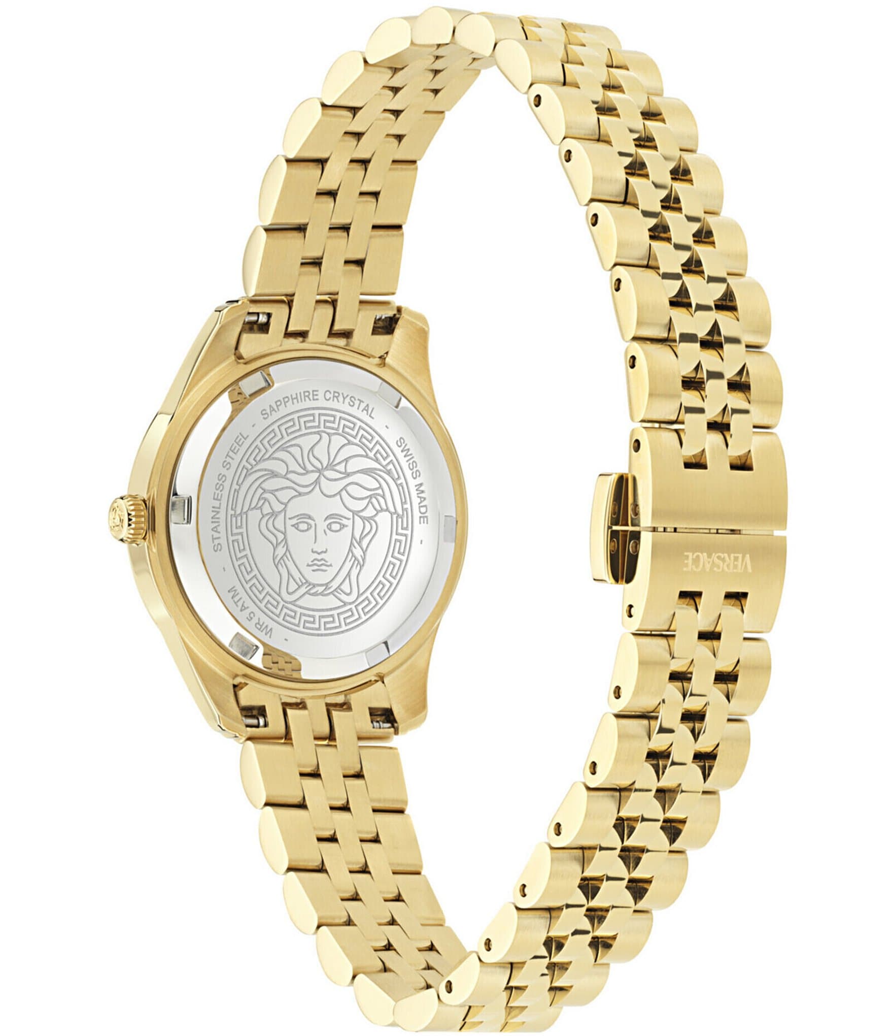 Versace Women's Greca Time Petite Quartz Analog Gold Tone Stainless Steel Bracelet Watch