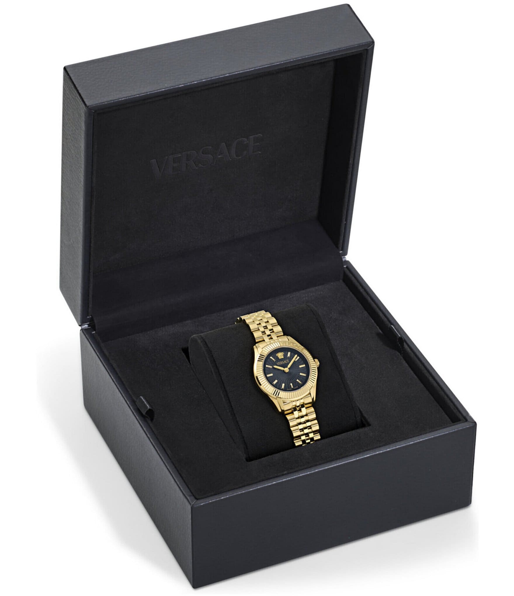 Versace Women's Greca Time Petite Quartz Analog Gold Tone Stainless Steel Bracelet Watch