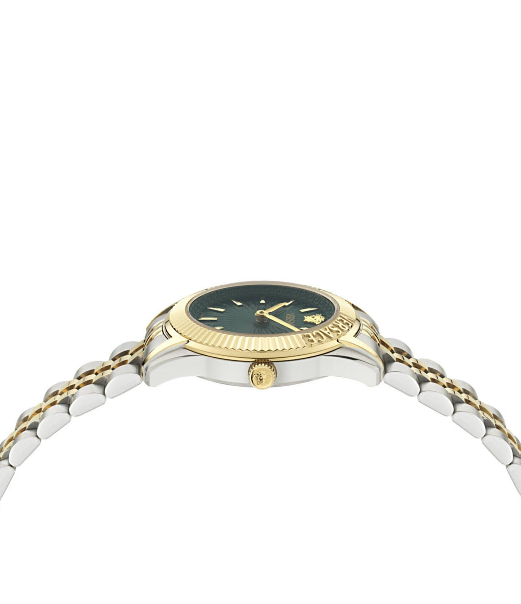 Versace Women's Greca Time Petite Quartz Analog Two Tone Stainless Steel Bracelet Watch