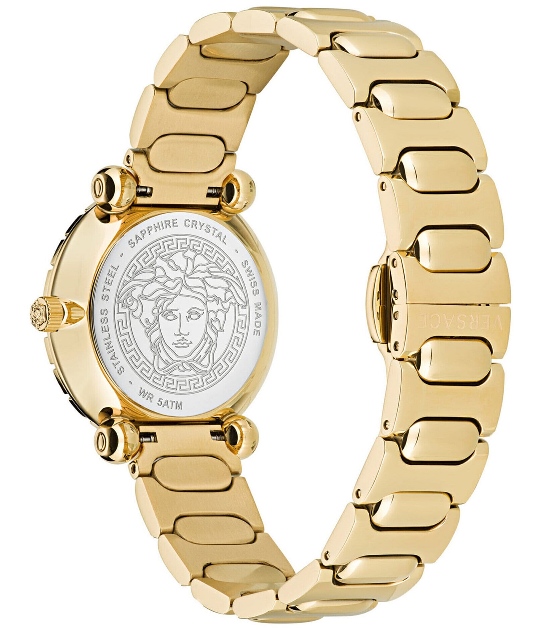 Versace Women's Greca Twist Quartz Analog Gold Stainless Steel Bracelet Watch