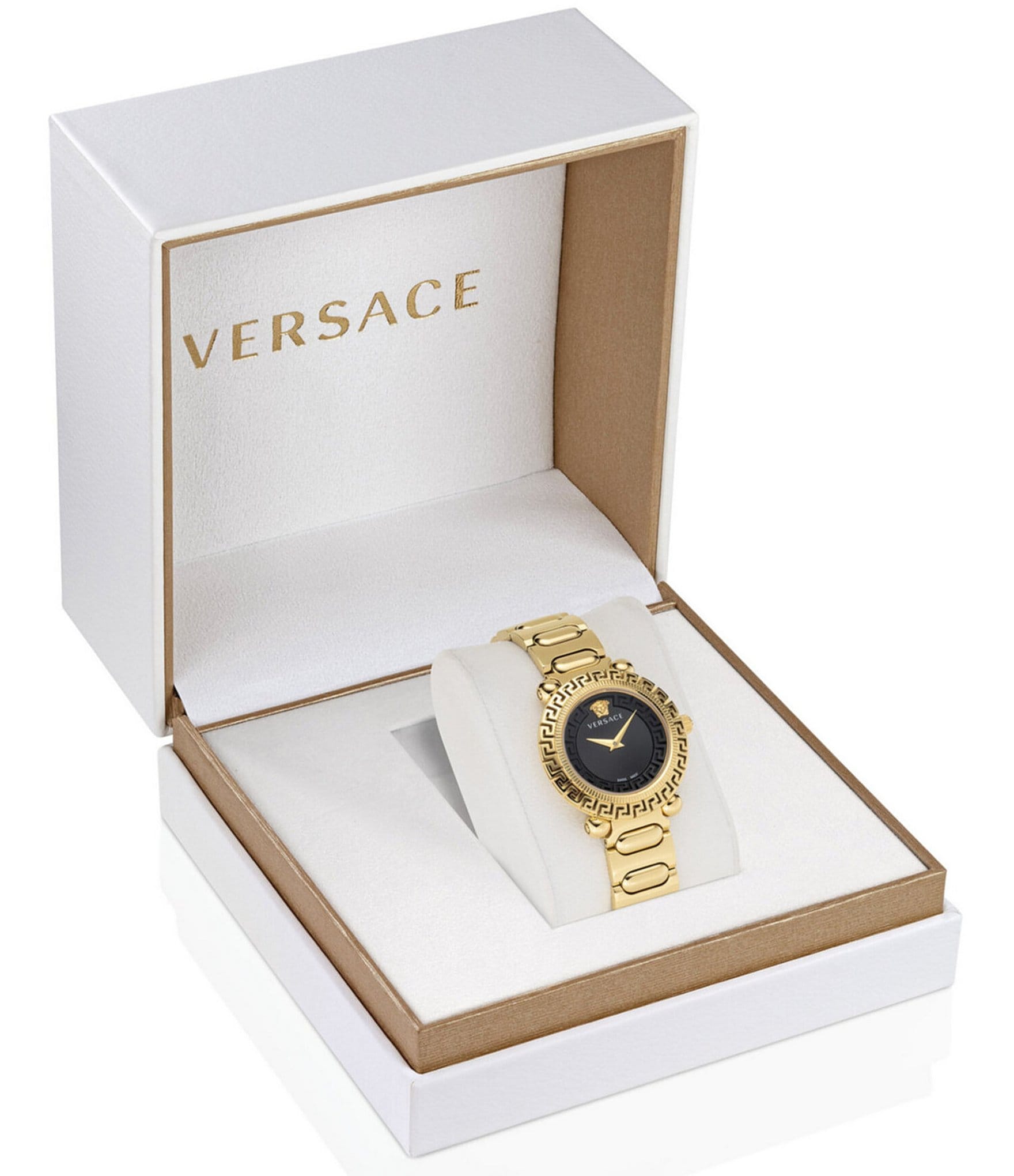 Versace Women's Greca Twist Quartz Analog Gold Stainless Steel Bracelet Watch