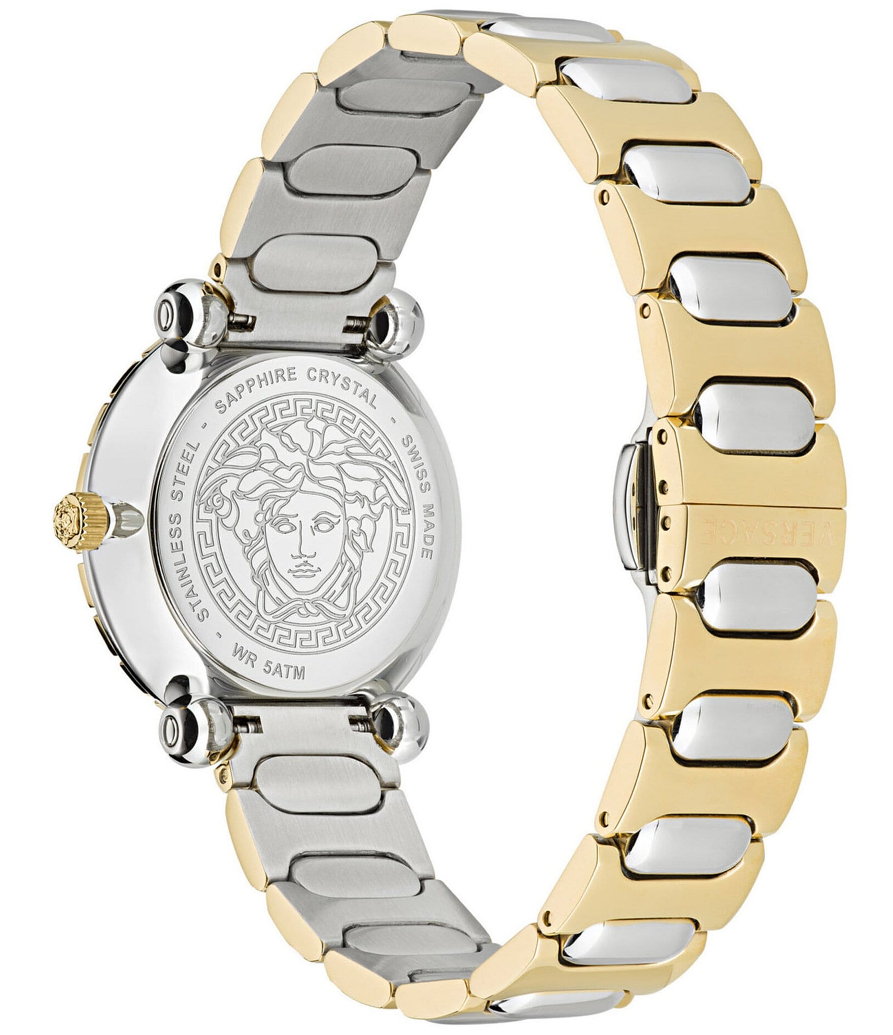 Versace Women's Greca Twist Quartz Analog Two Tone Stainless Steel Bracelet Watch