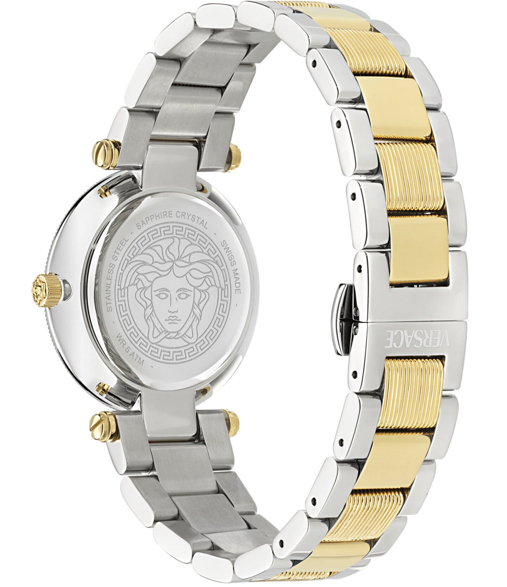 Versace Women's Green Dial Reve Analog Two Tone Stainless Steel Bracelet Watch