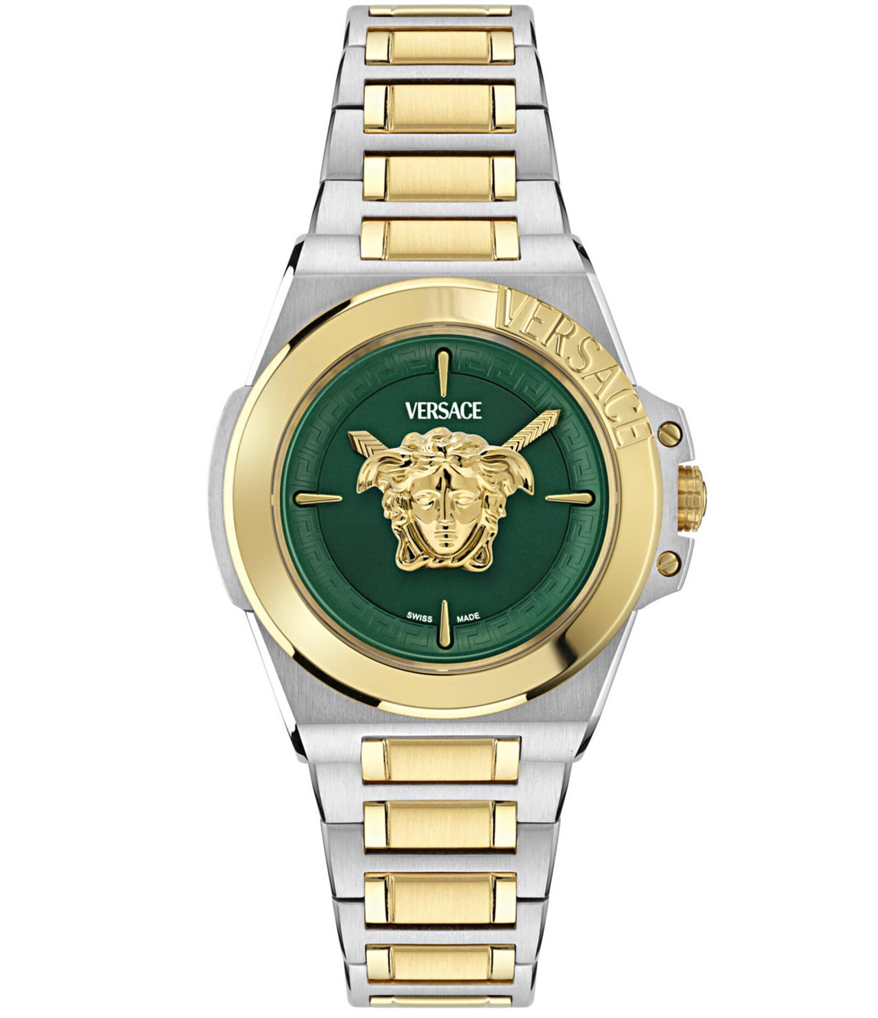 Versace Women's Hera Round Analog Two Tone Stainless Steel Bracelet Watch