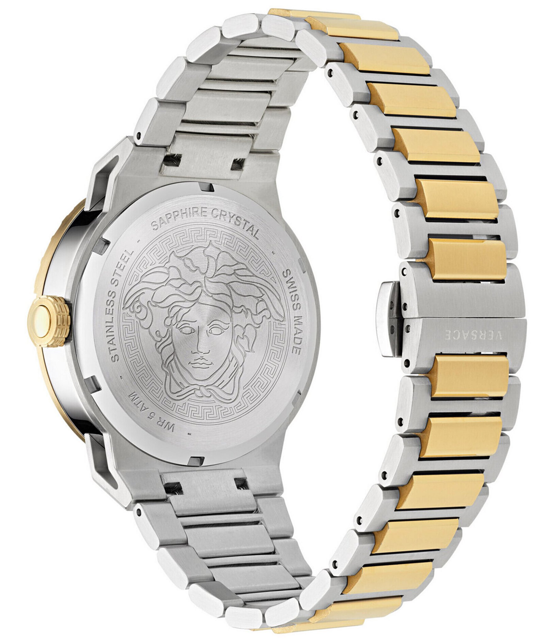 Versace Women's Medusa Infinite Diamond Quartz Analog Two Tone Stainless Steel Bracelet Watch