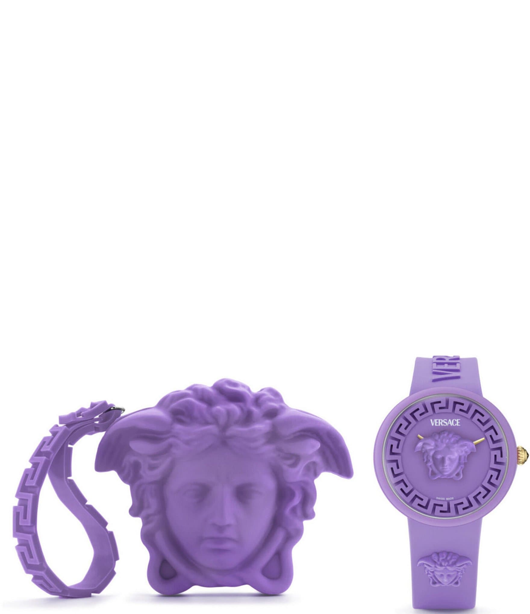 Versace Women's Medusa Pop Quartz Analog Silicone Strap Watch Set