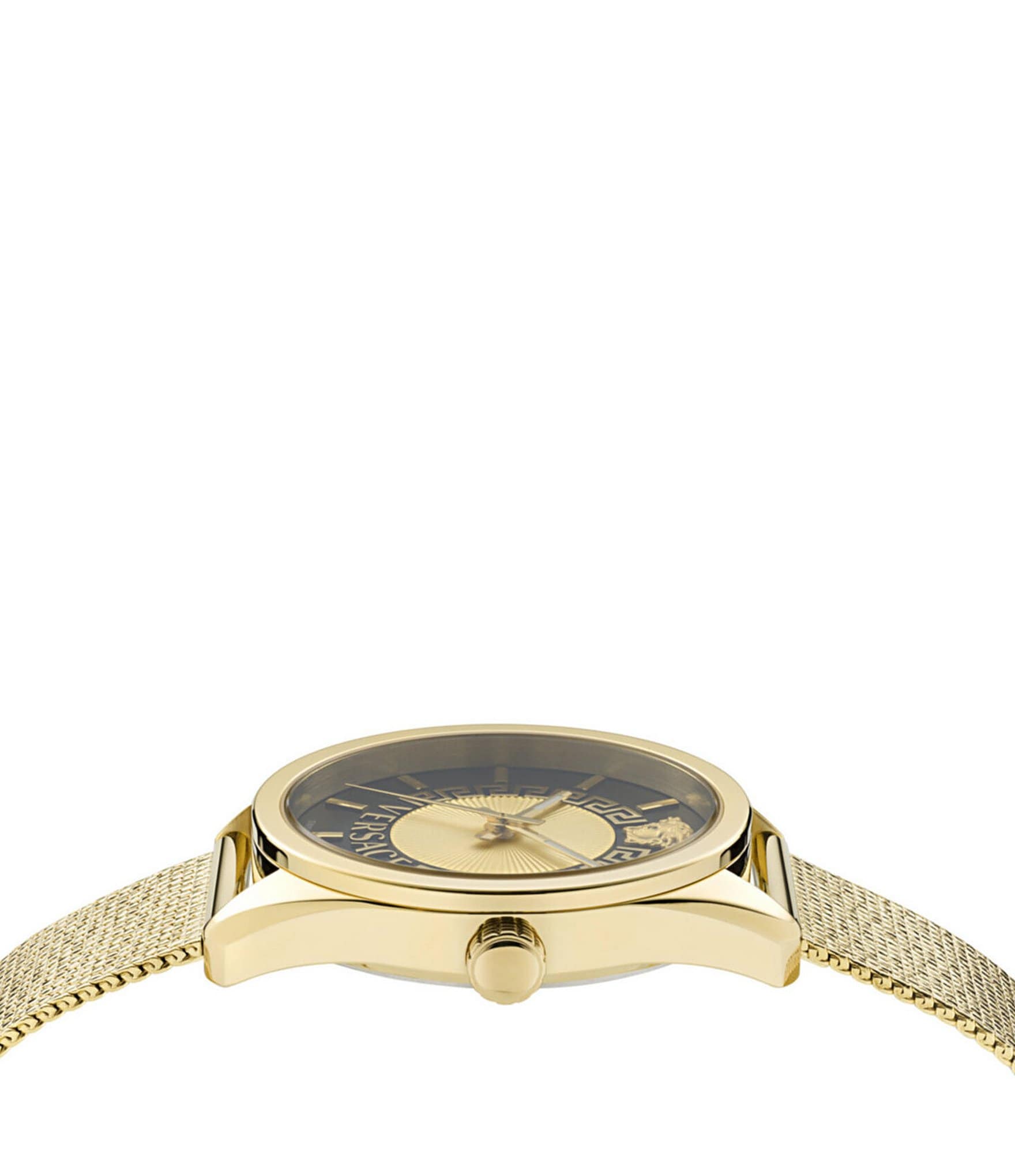 Versace Women's V-Circle Analog Gold Tone Stainless Steel Mesh Bracelet Watch