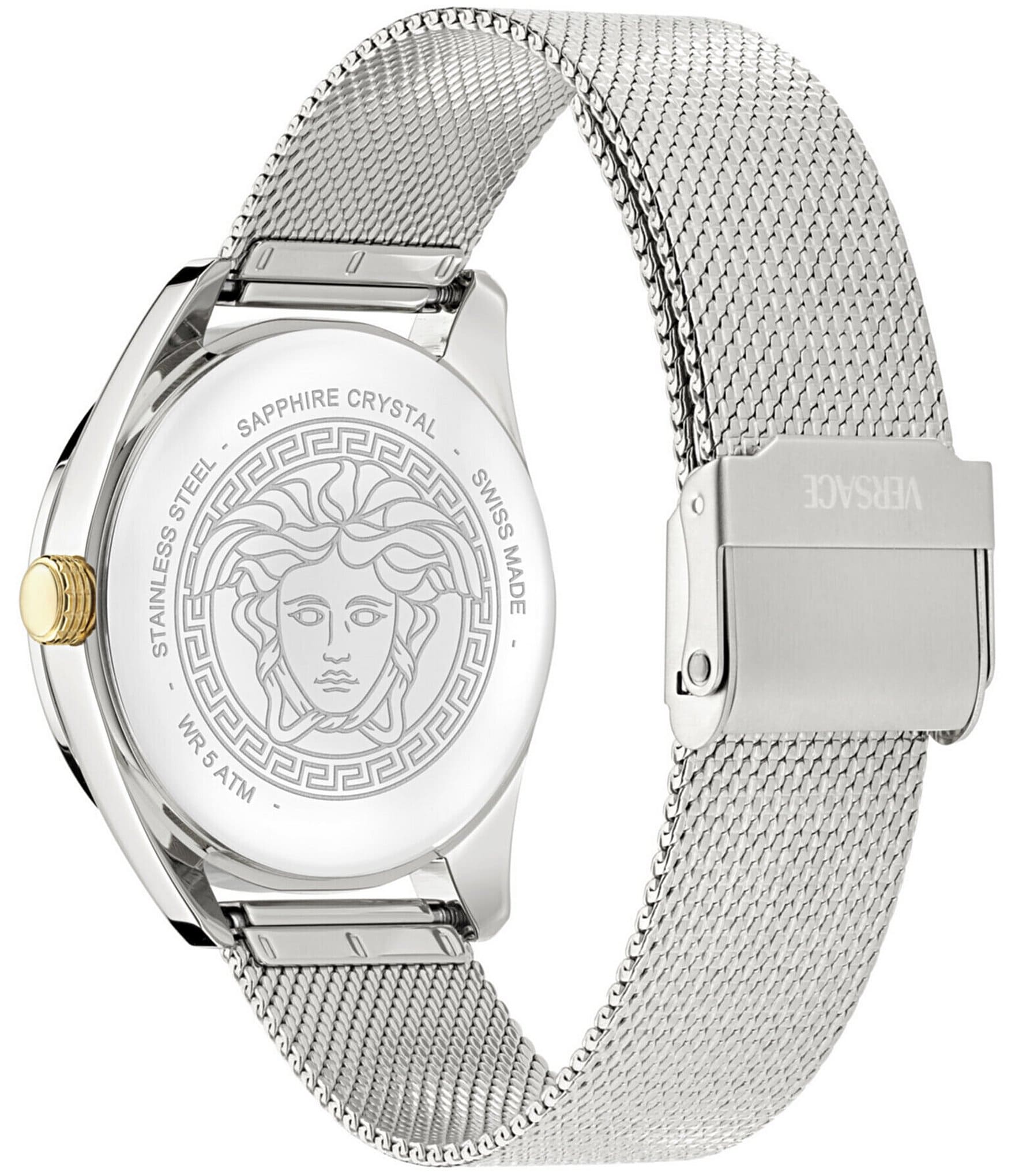 Versace Women's V-Circle Analog Stainless Steel Mesh Bracelet Watch