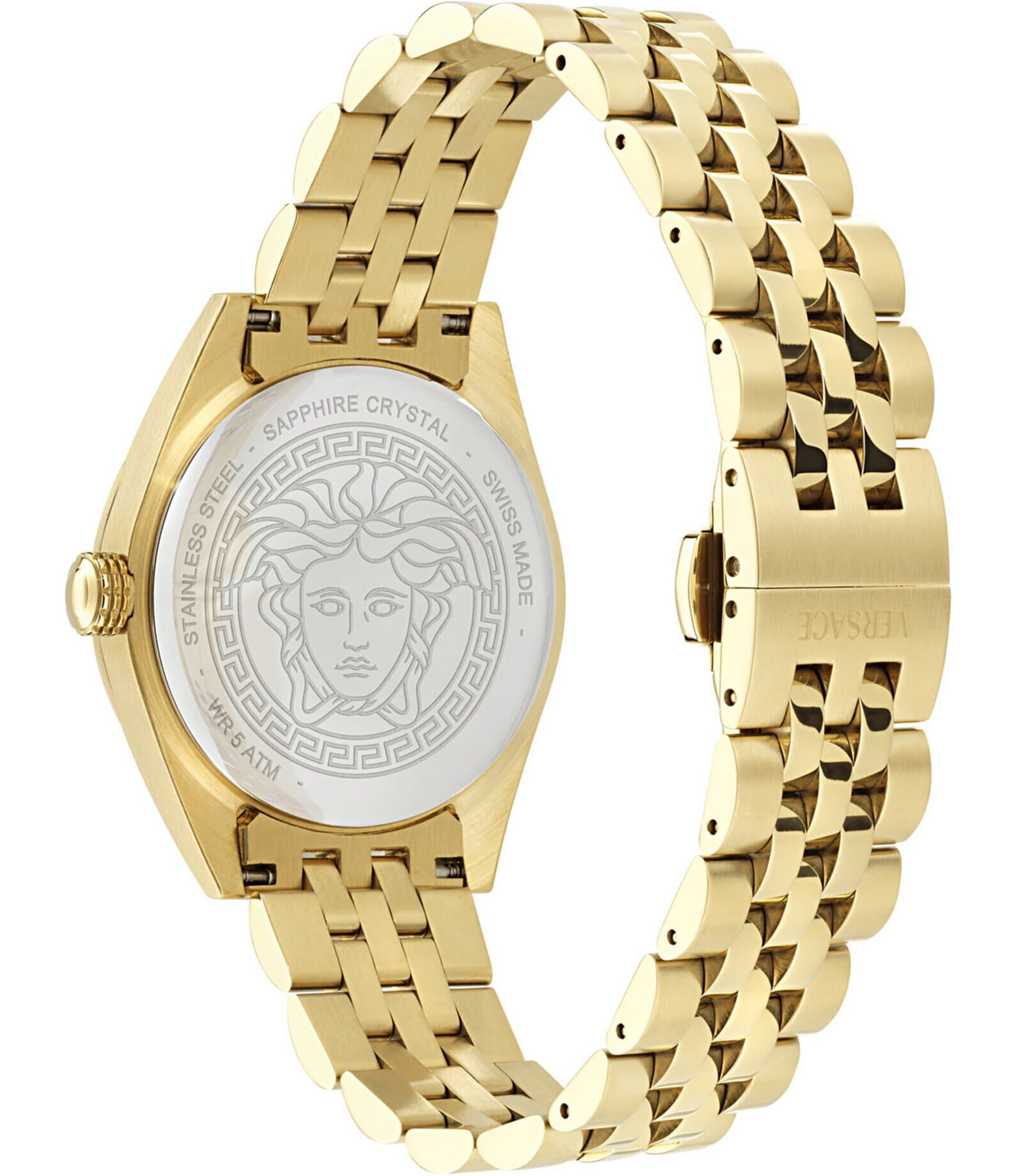 Versace Women's V-Code Quartz Analog 36mm Gold Tone Stainless Steel Bracelet Watch