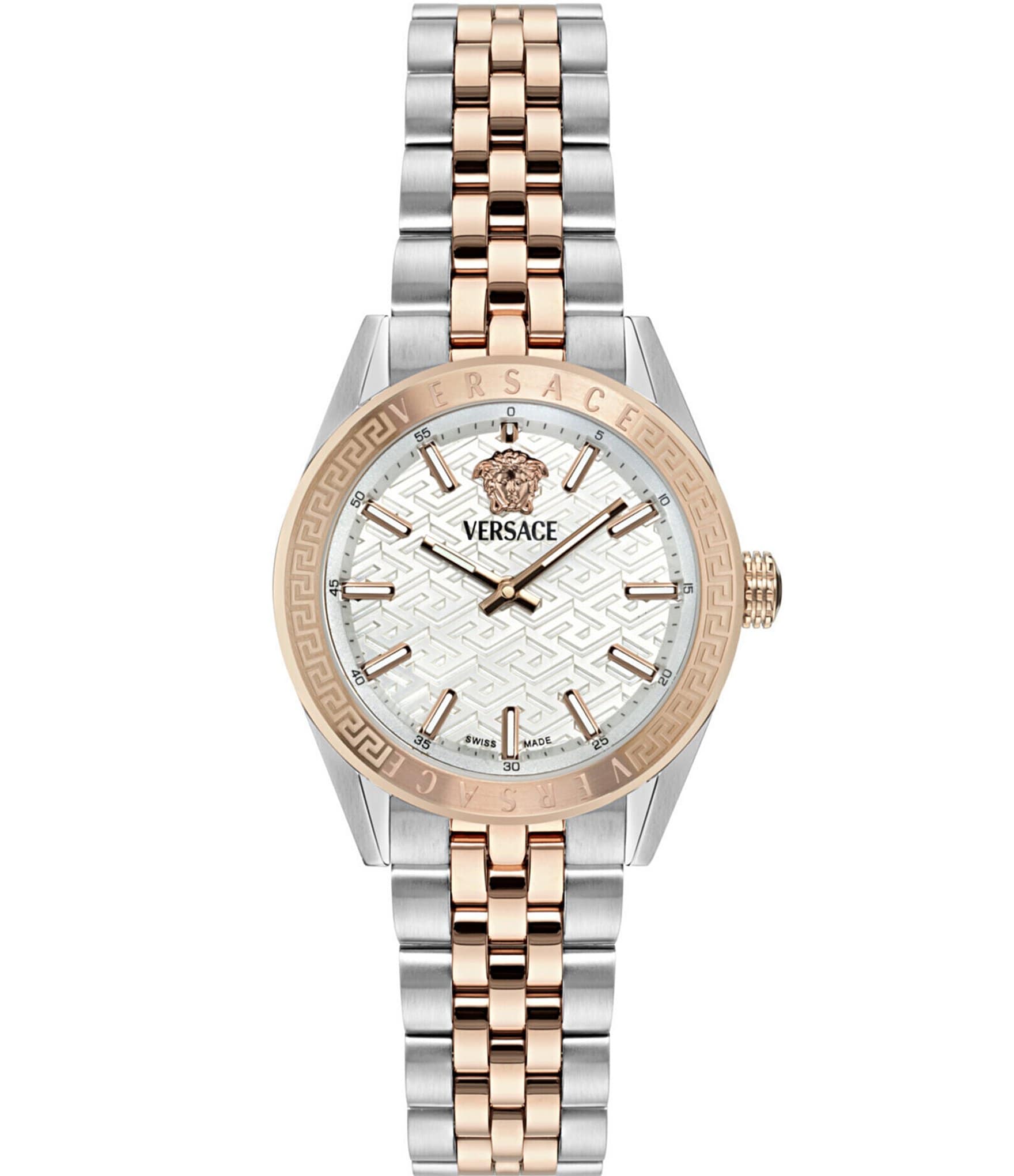 Versace Women's V-Code Quartz Analog Two Tone Stainless Steel Bracelet Watch