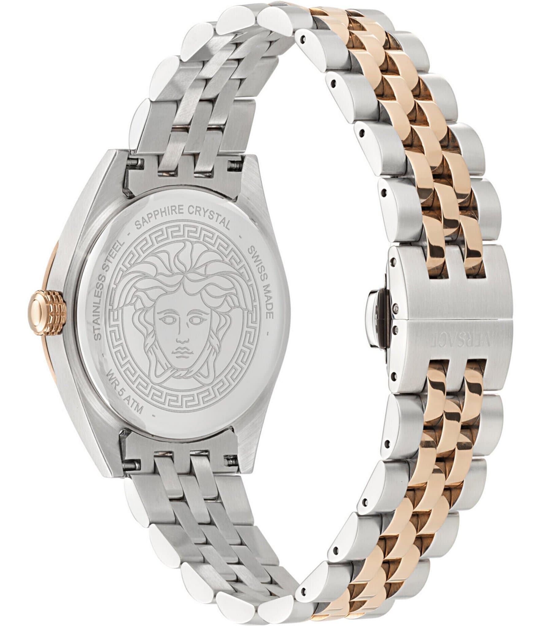 Versace Women's V-Code Quartz Analog Two Tone Stainless Steel Bracelet Watch