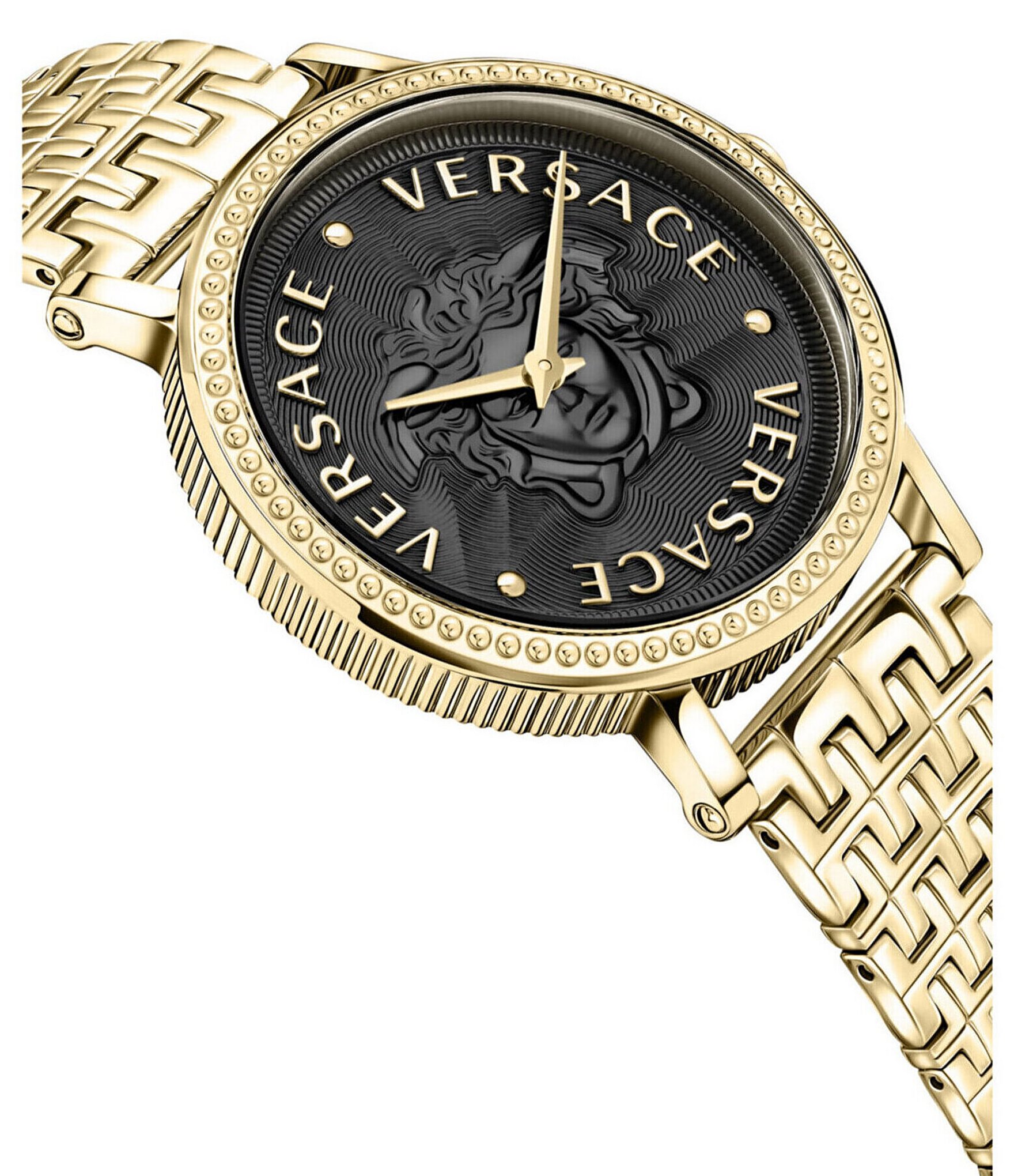 Versace Women's V-Dollar Quartz Analog Gold Stainless Steel Bracelet Watch