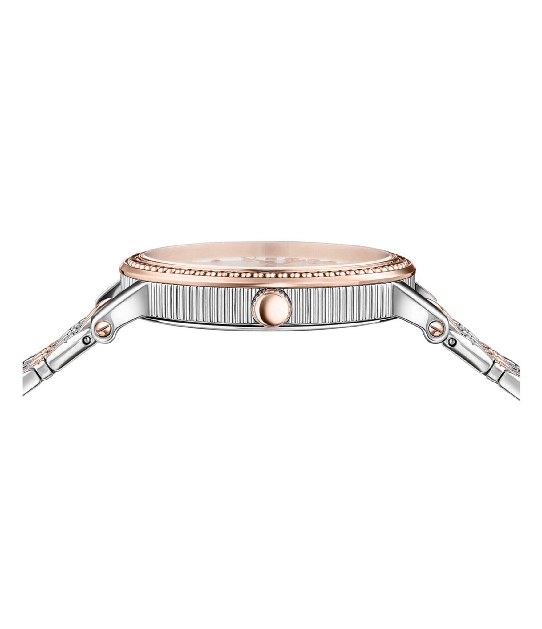 Versace Women's V-Dollar Rose Gold Analog Two Tone Stainless Steel Bracelet Watch