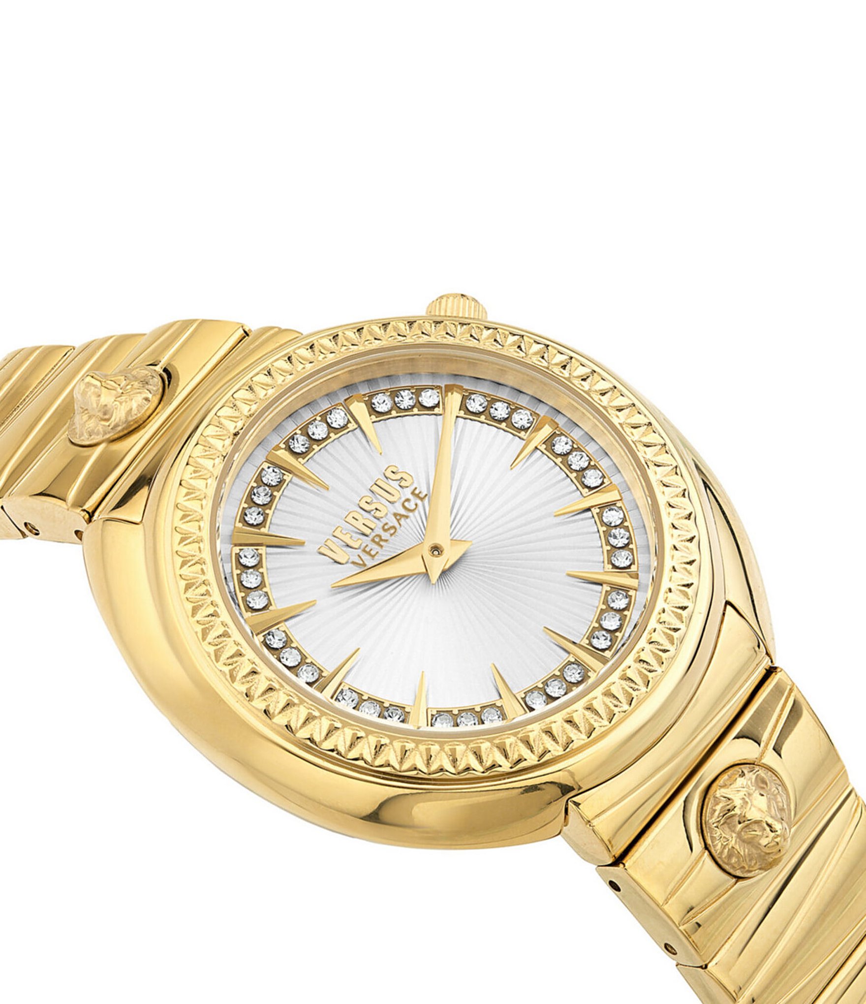 Versus By Versace Women's Tortona Crystal Two Hand Gold Stainless Steel Bracelet Watch