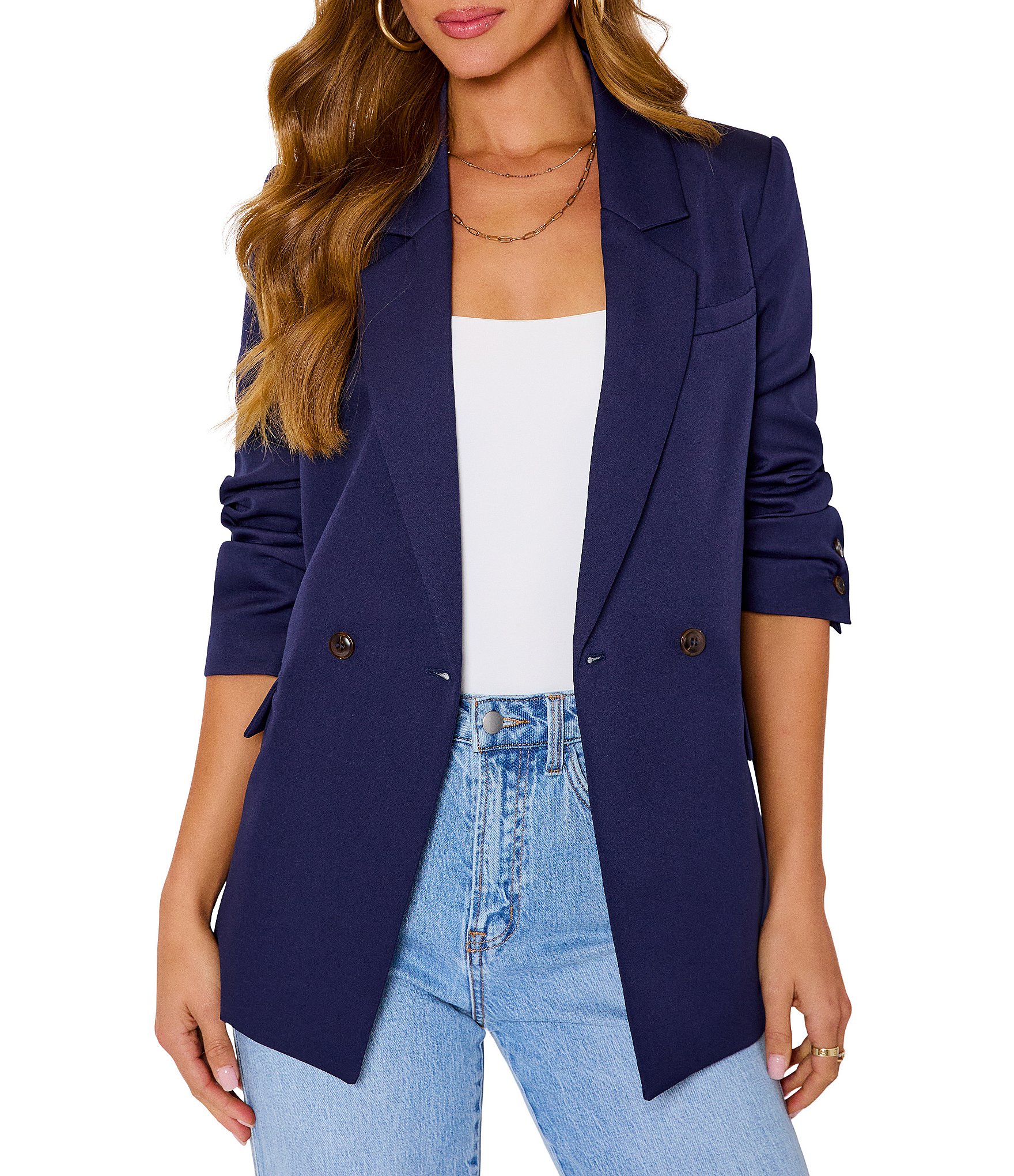 VICI Collection Double Breasted Button Front Blazer