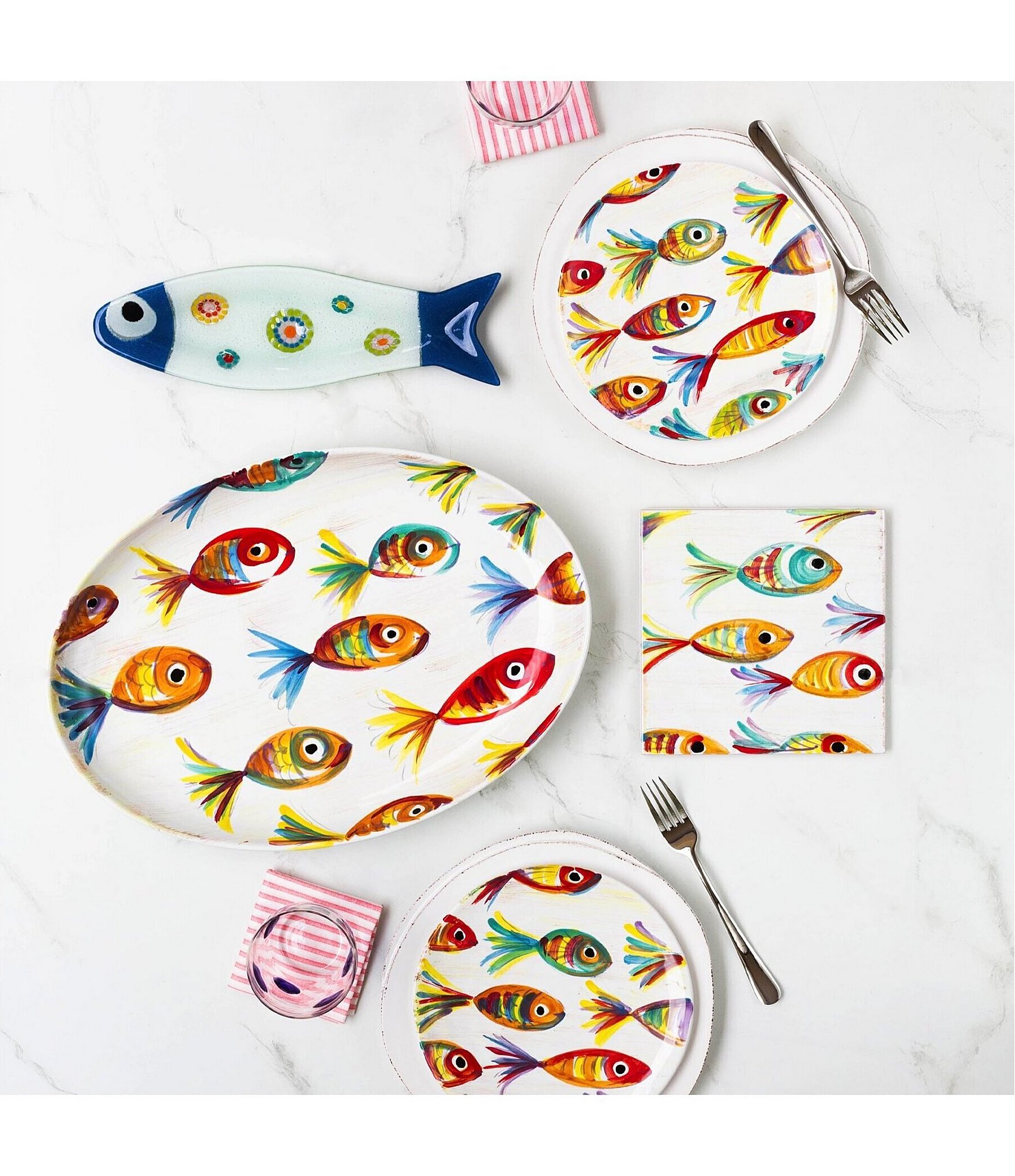 VIETRI Pesci Fish Colorati Trivet