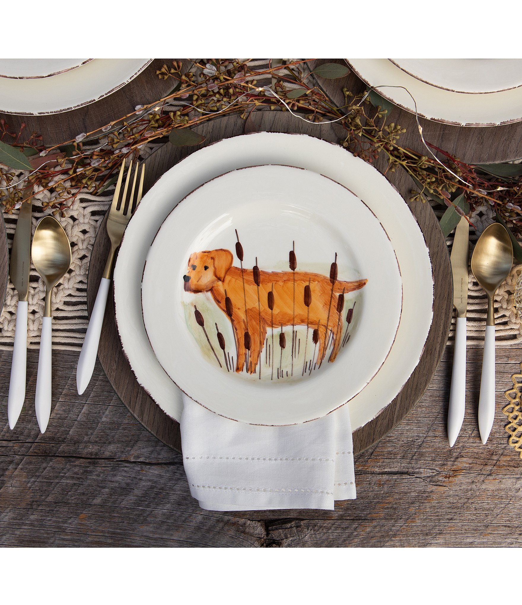VIETRI Ares Oro & Light Grey Five-Piece Place Setting