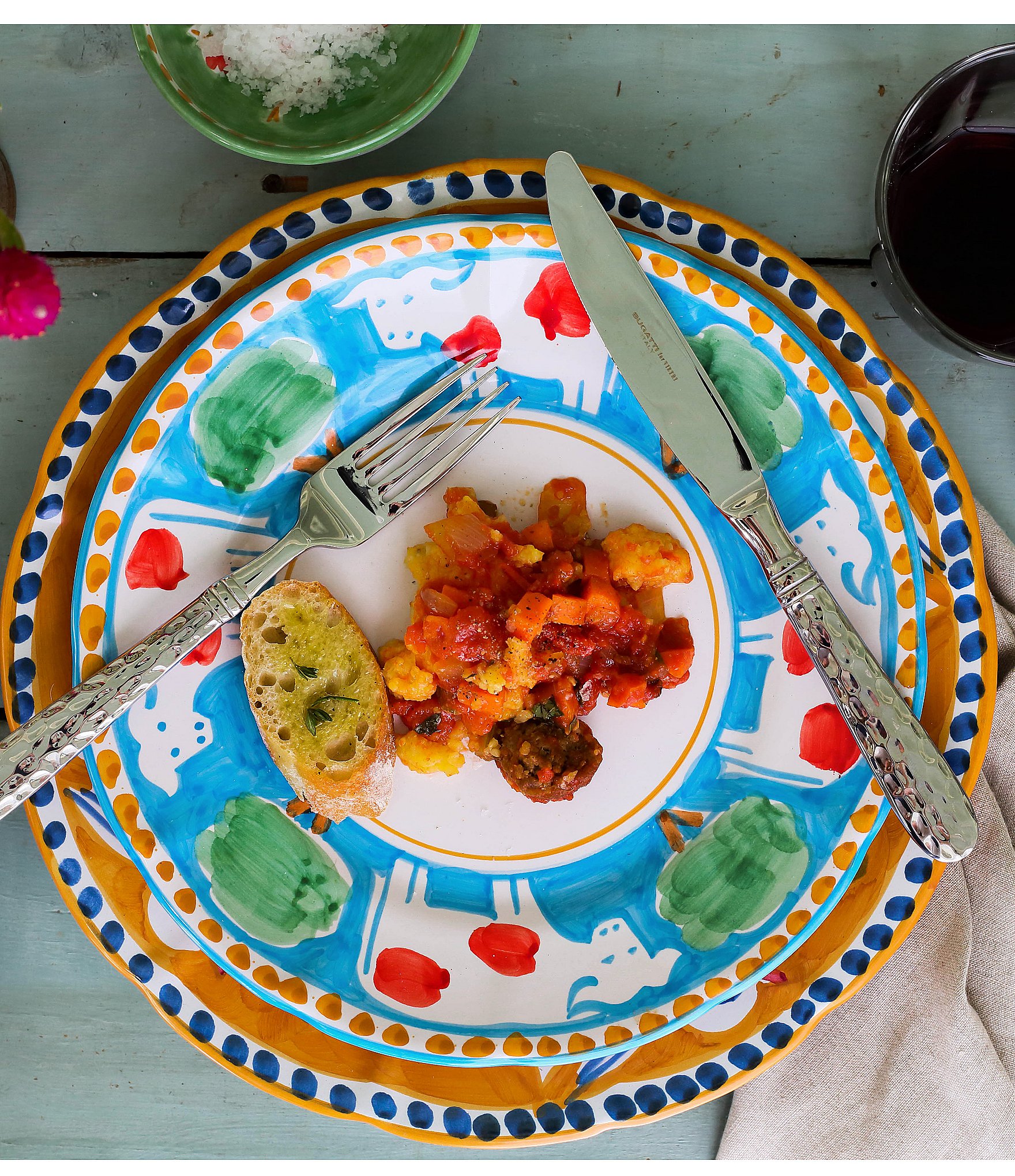 VIETRI Campagna Mucca Cow Print Dinner Plate
