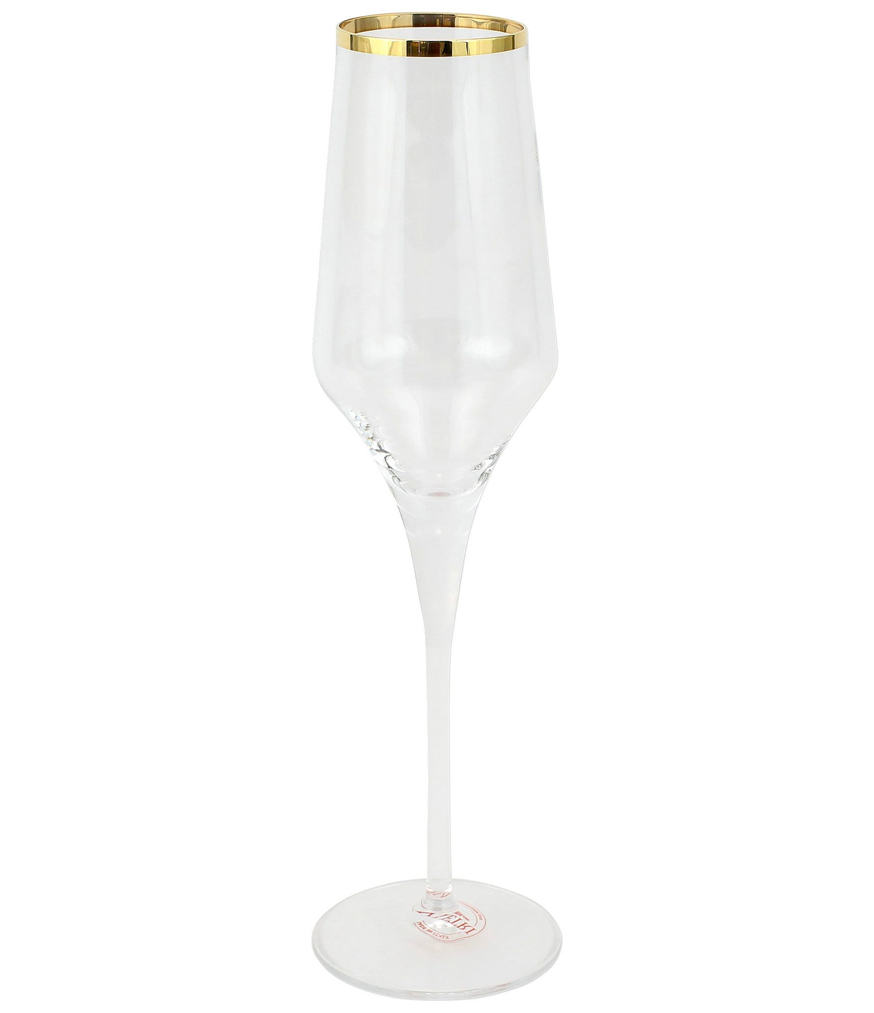 VIETRI Contessa Collection Gold or Platinum Champagne Flute Glass