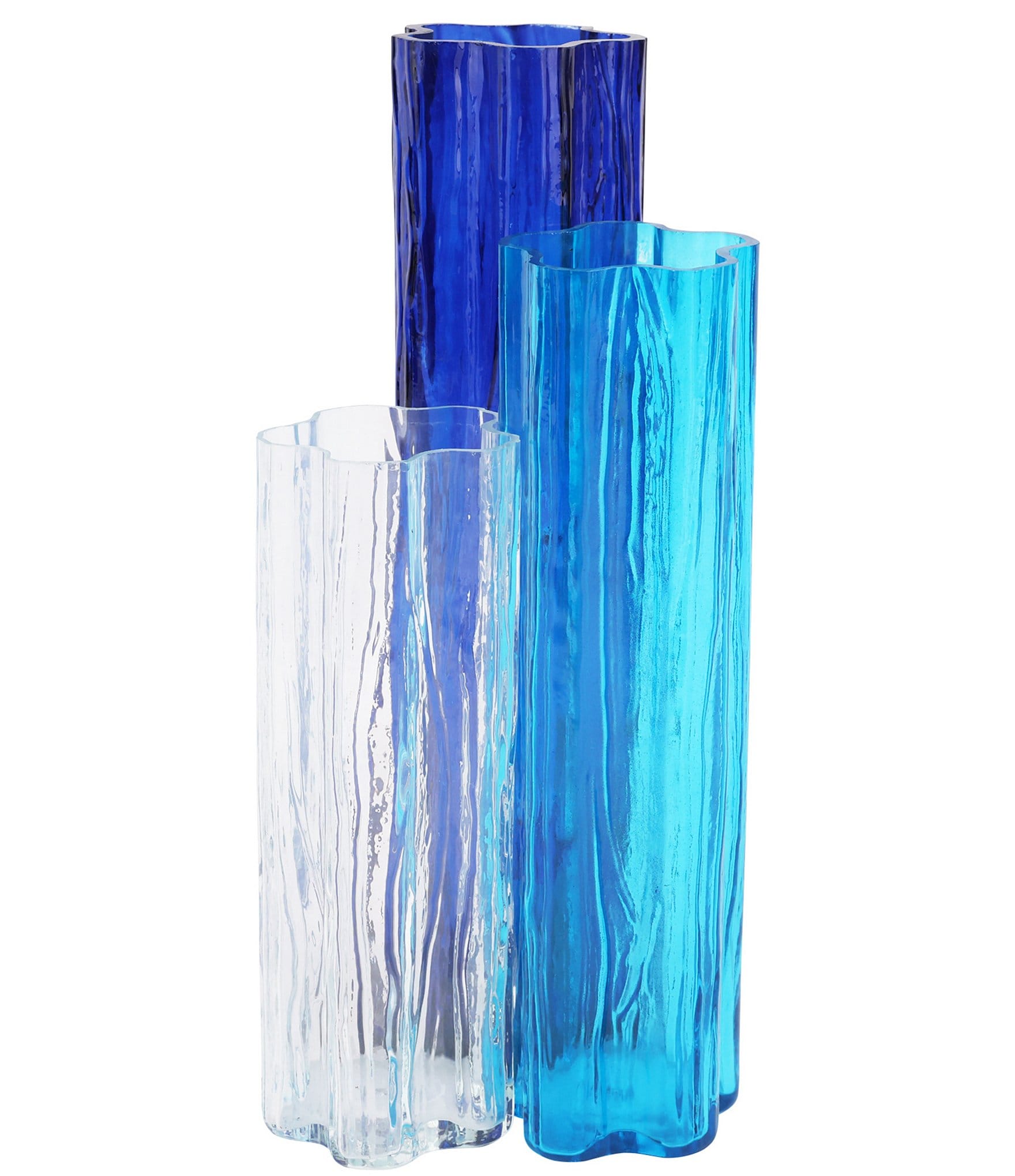 VIETRI Flora Glass Blue Vase Trio | Dillard's