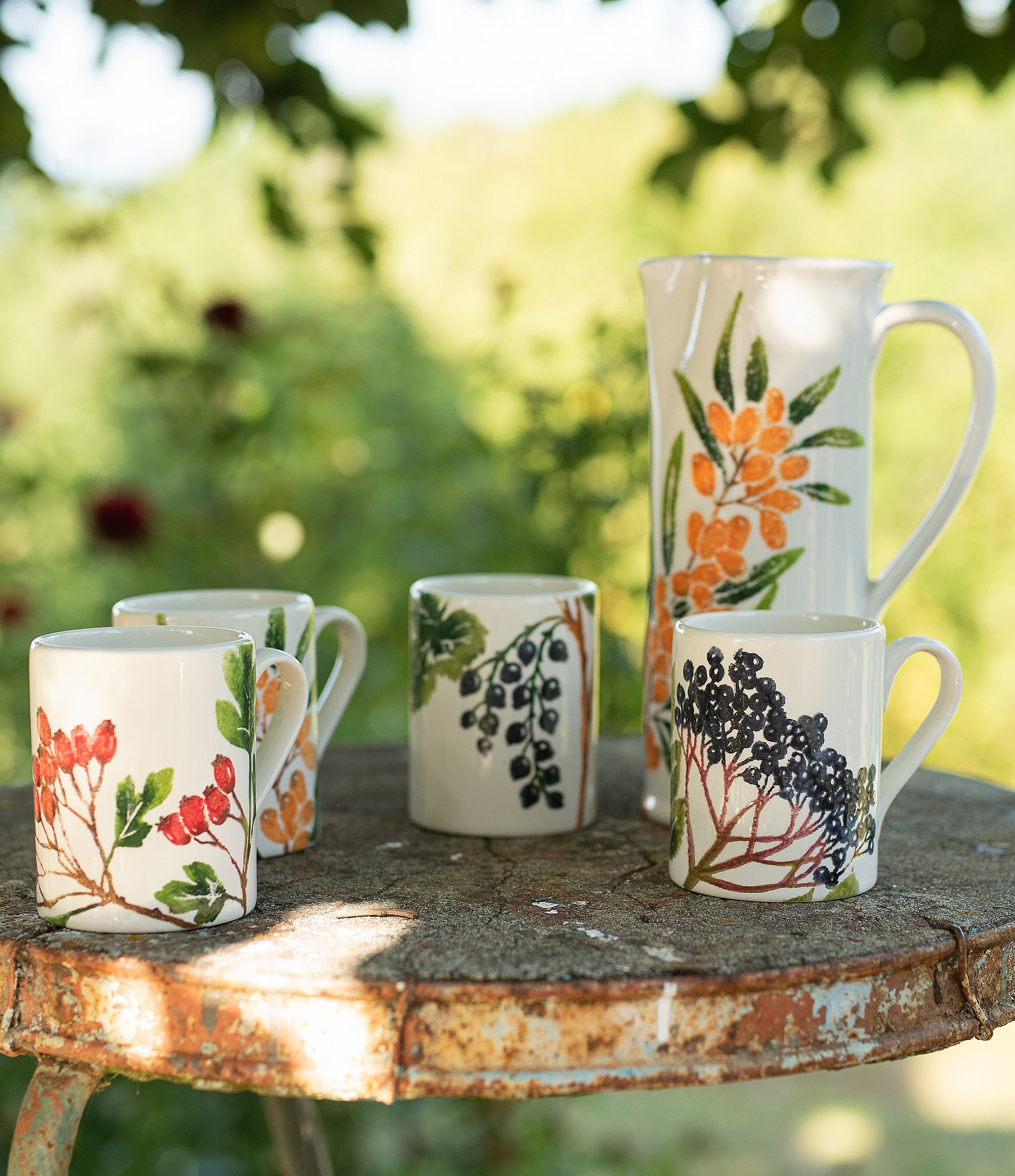 VIETRI Foresta Primavera Assorted Mugs, Set of 4