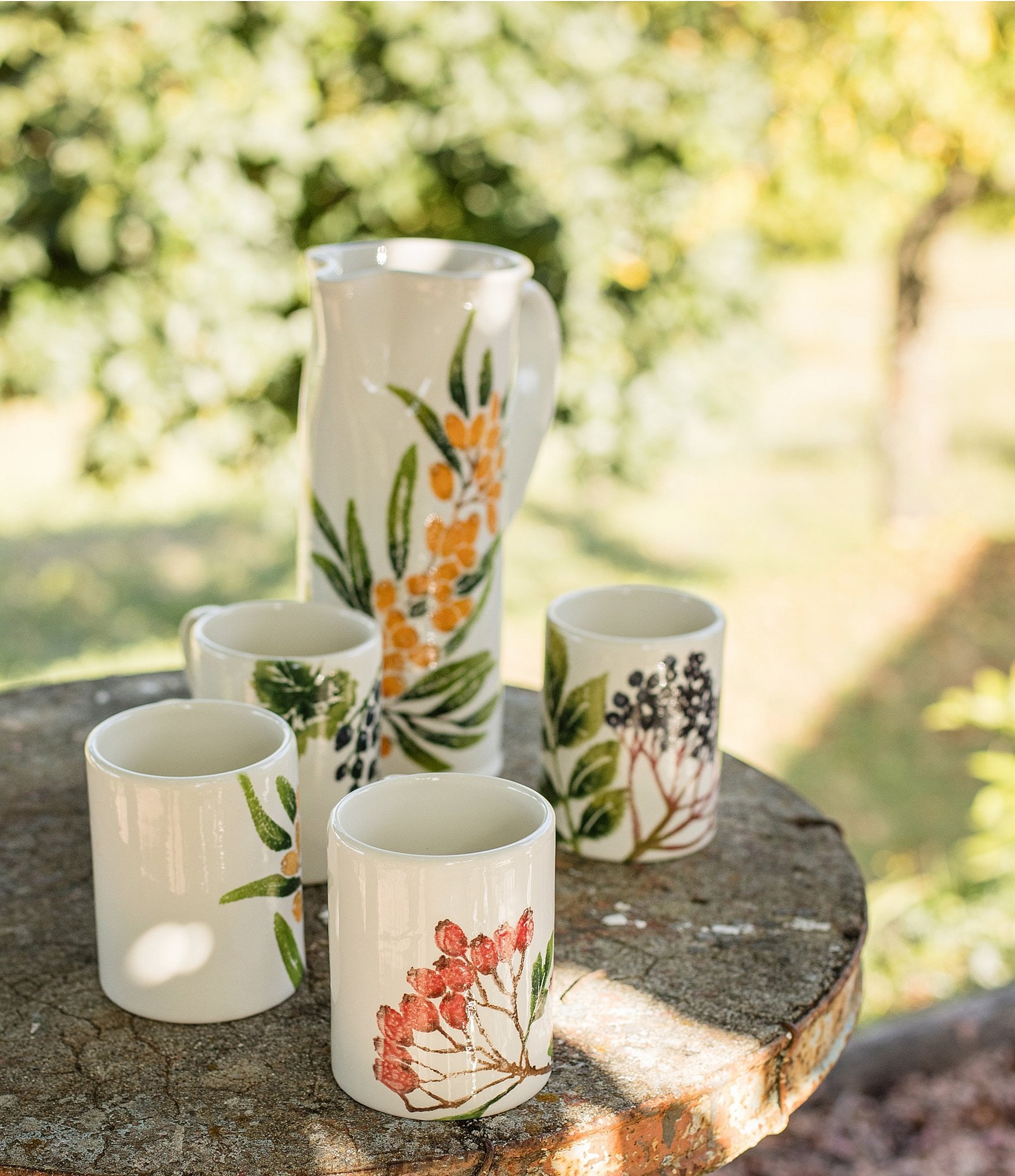 VIETRI Foresta Primavera Assorted Mugs, Set of 4