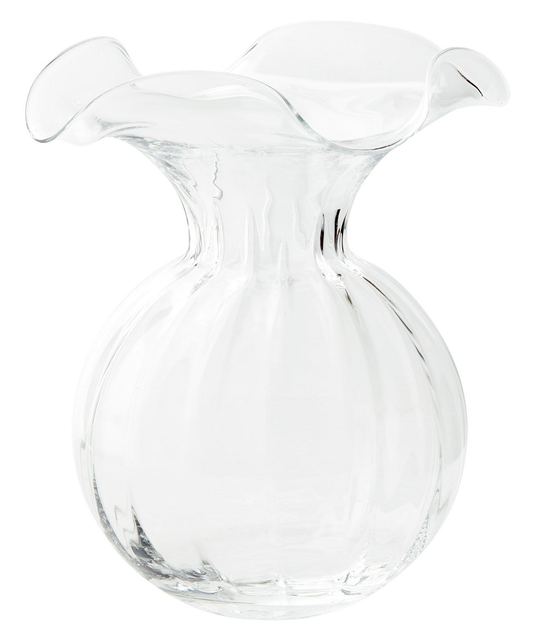 VIETRI Hibiscus Clear Large Fluted Vase