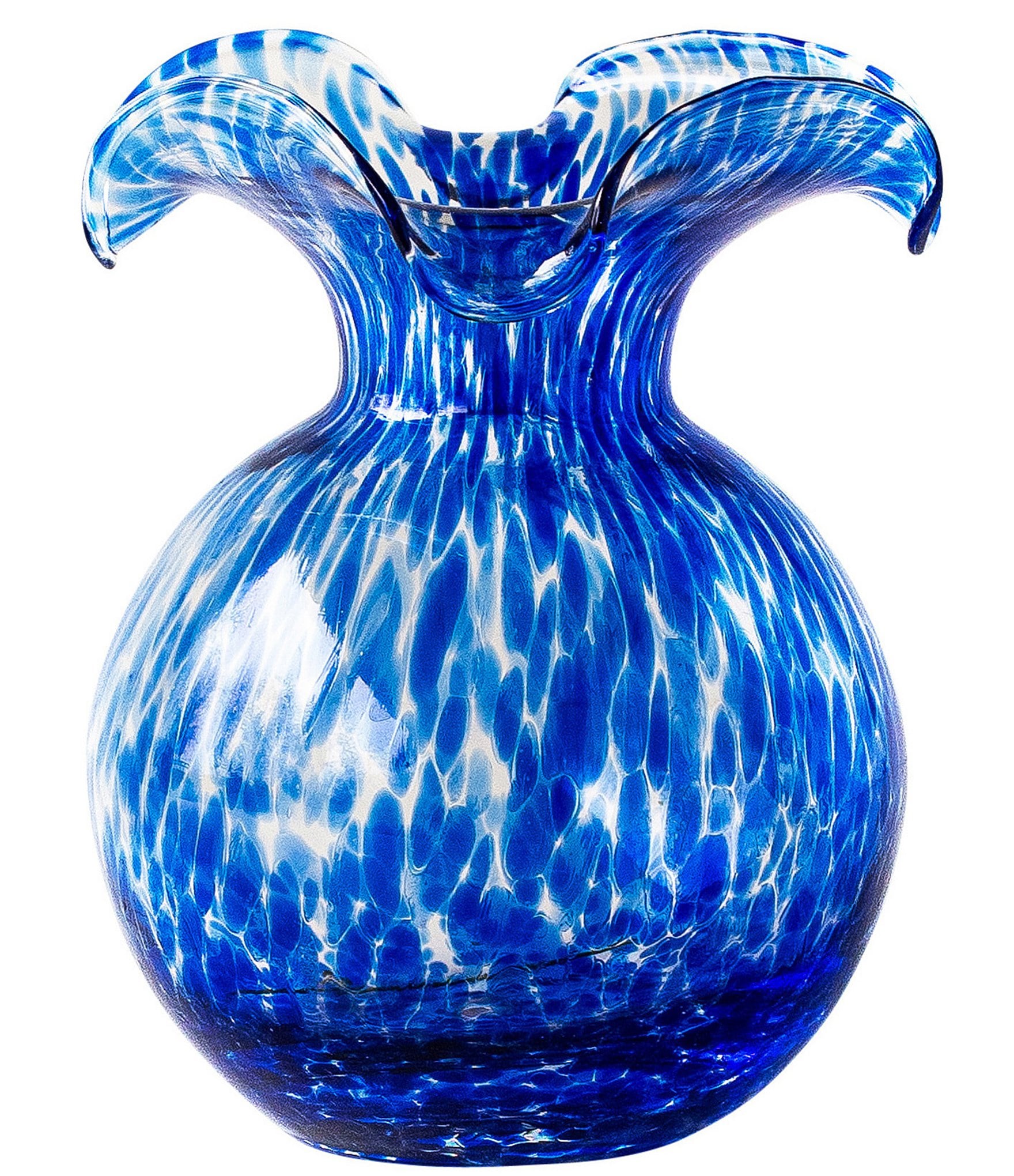 VIETRI Hibiscus Glass Tortoiseshell Small Fluted Vase