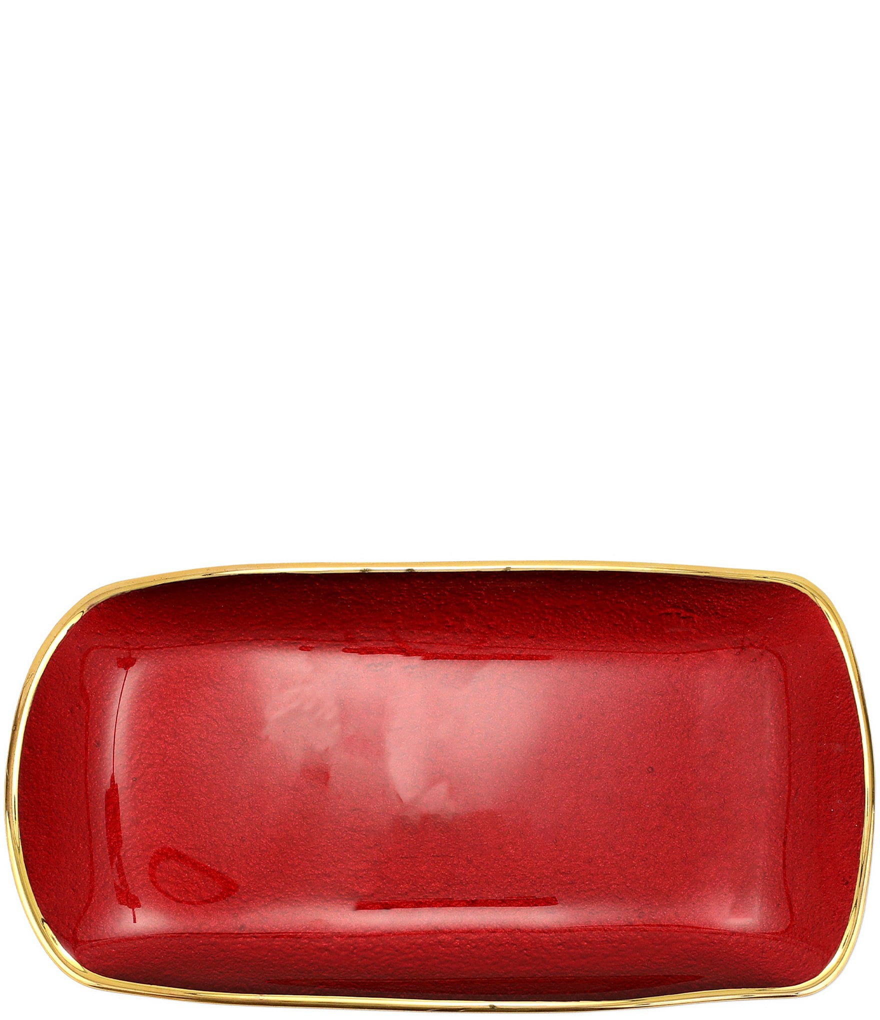 VIETRI Holiday Metallic Glass Rectangular Tray