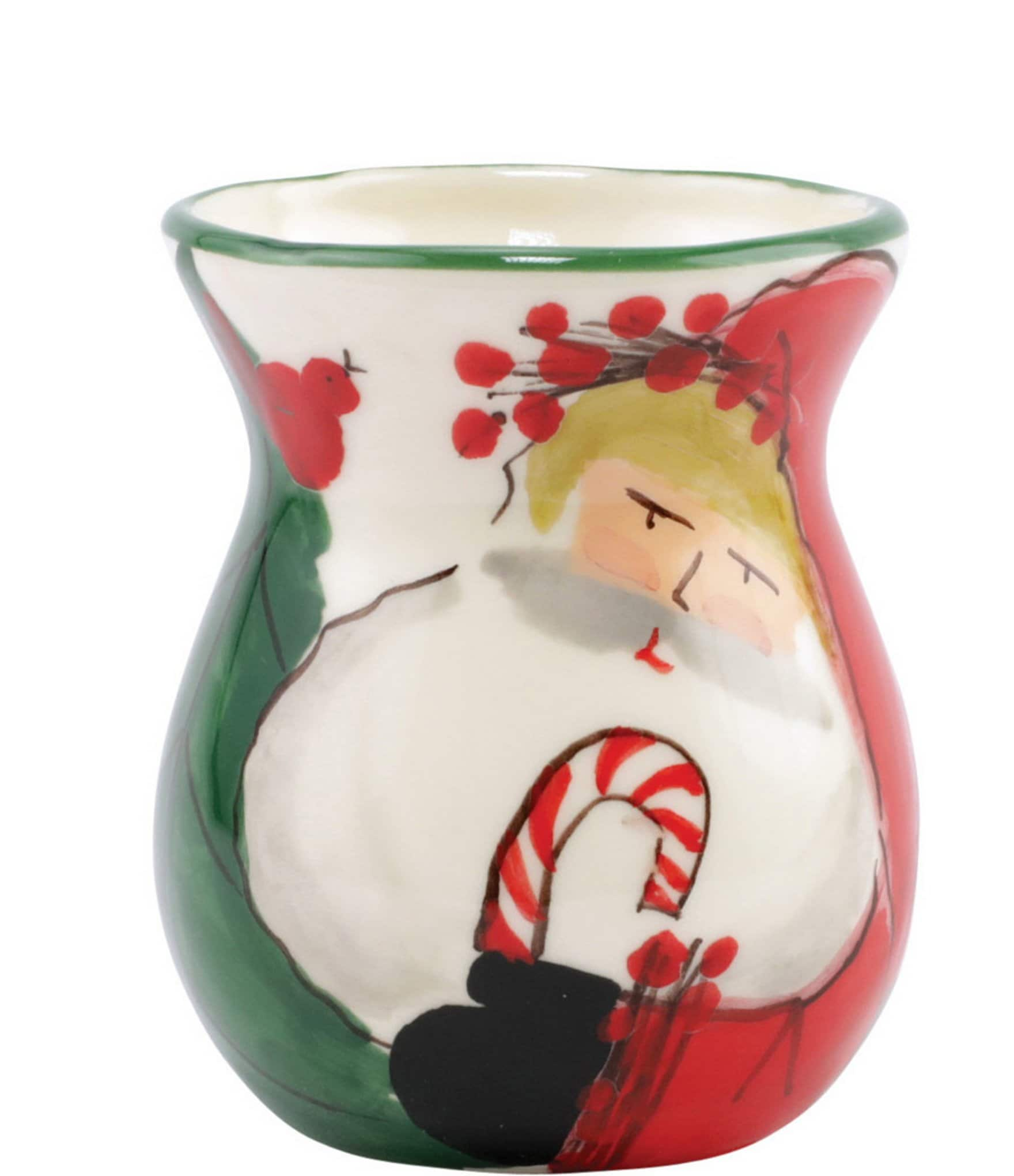 VIETRI Holiday Old St. Nick Bud Vase