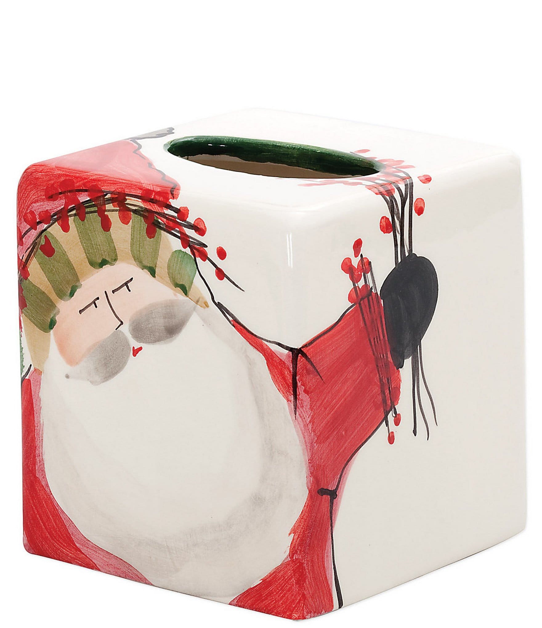 VIETRI Holiday Old St. Nick Tissue Box Cover