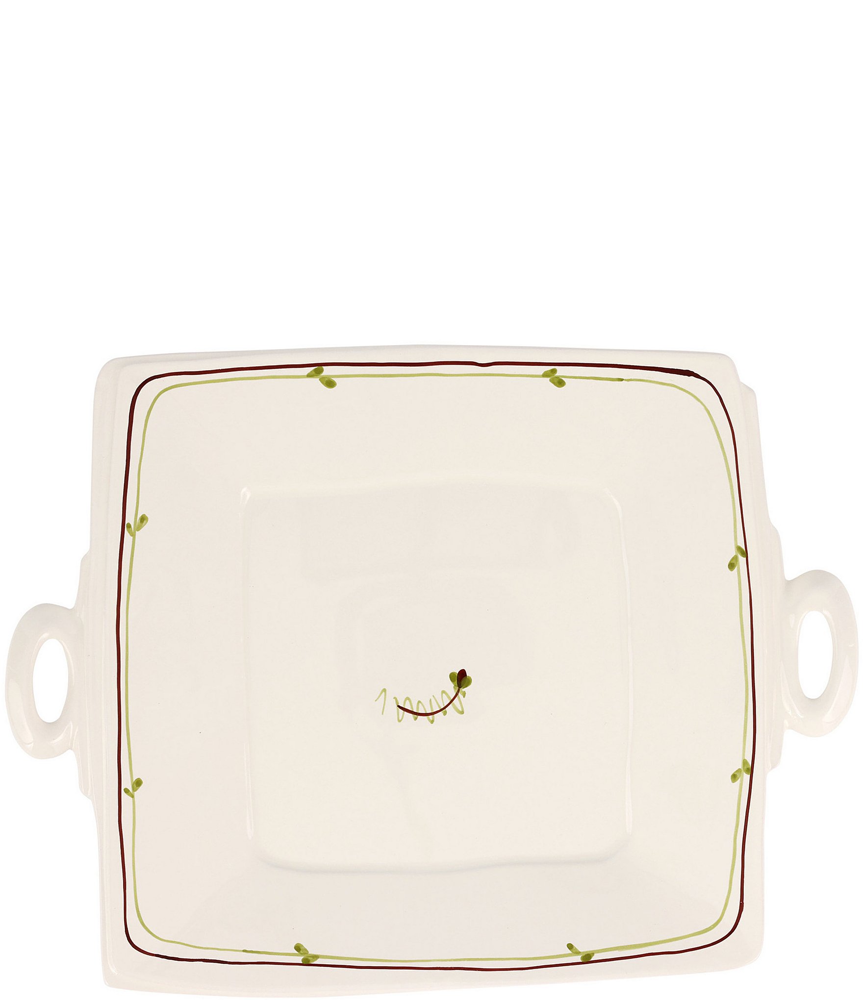 VIETRI Lastra Fiori Di Bosco Handled Square Platter