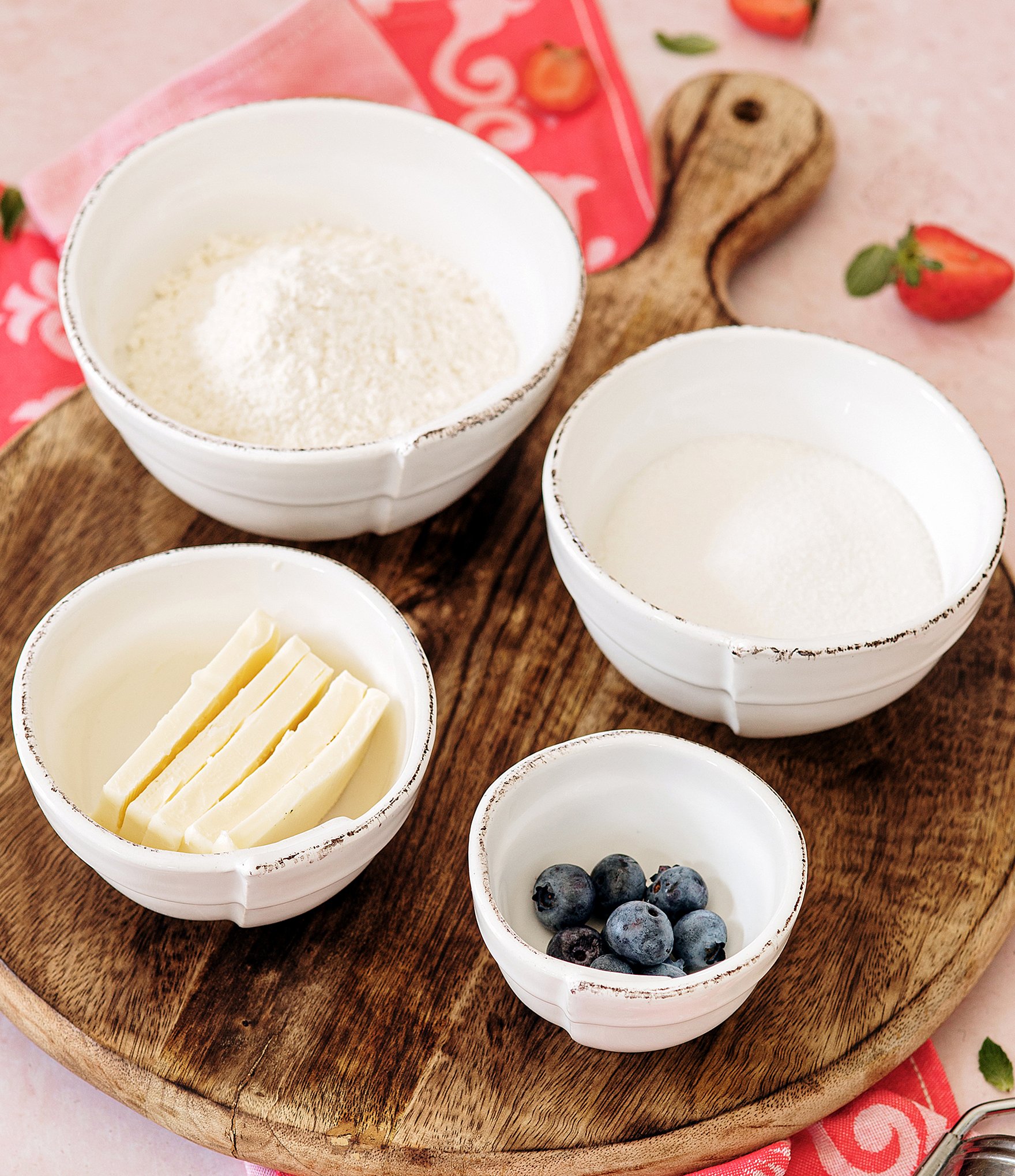 VIETRI Lastra White Assorted Prepping Bowls - Set of 4