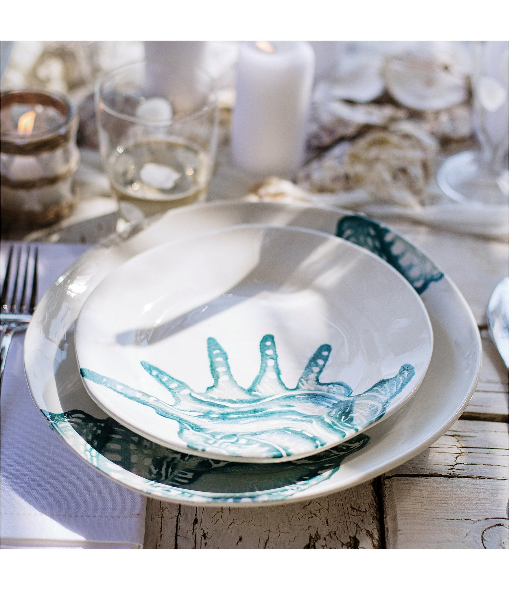 VIETRI Lido Aqua Dinner Plate