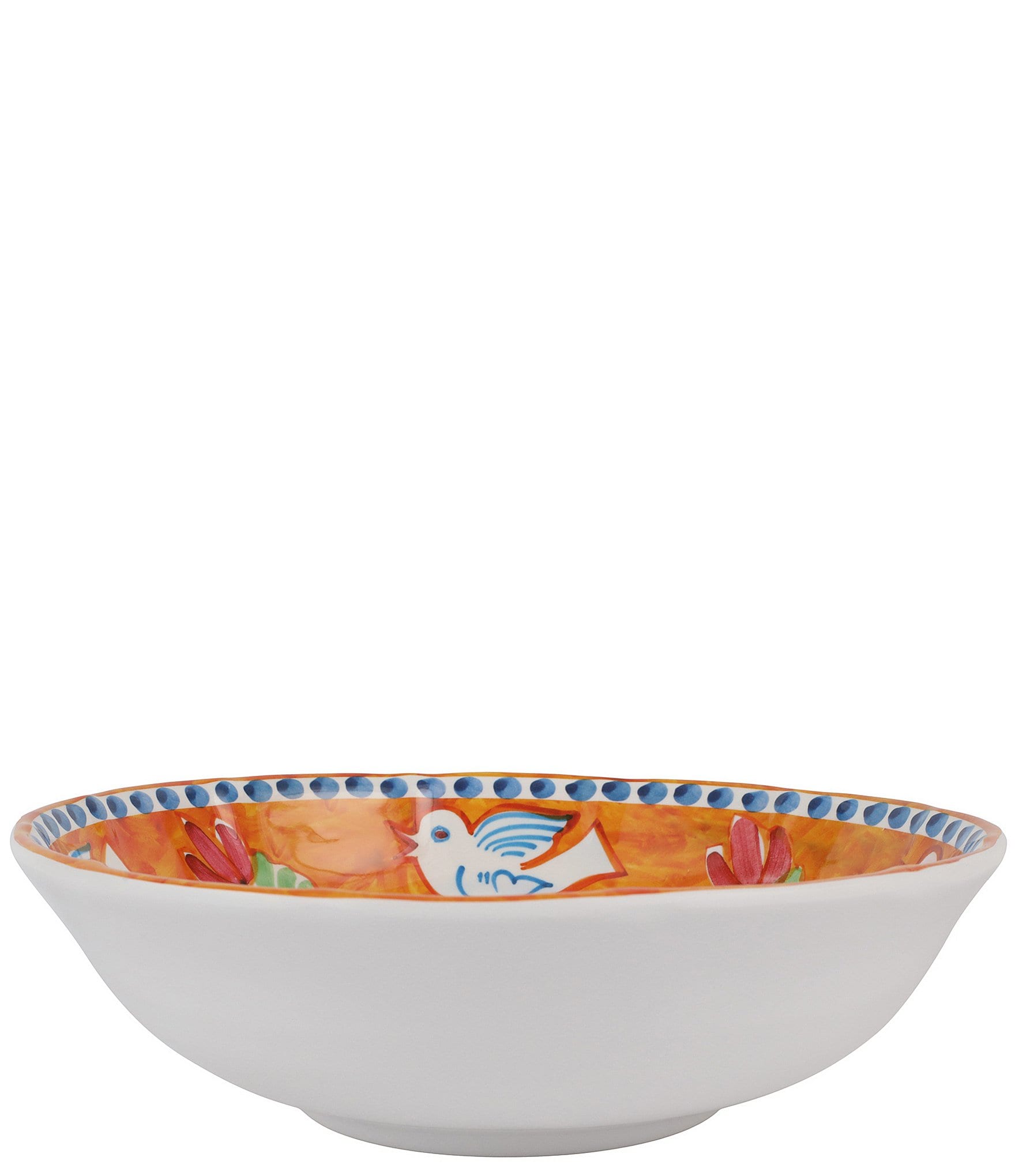 VIETRI Melamine Campagna Uccello Bird Print Large Serving Bowl