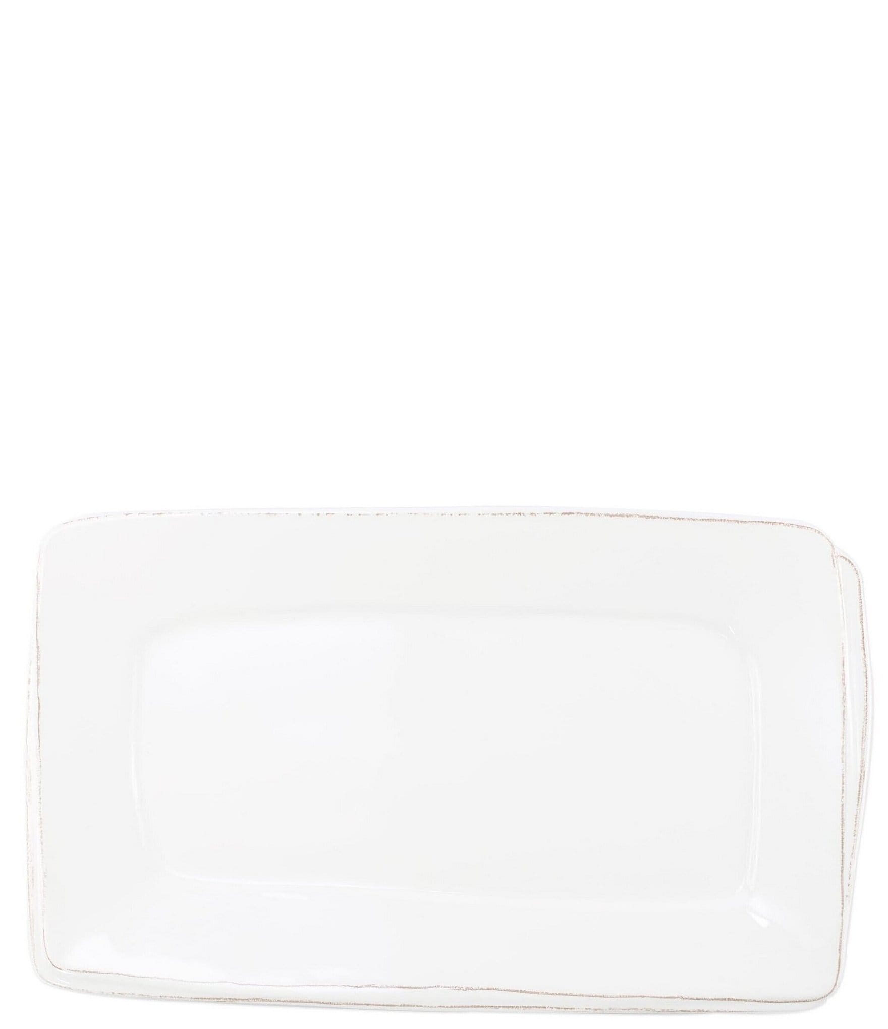 VIETRI Melamine Lastra White Rectangular Platter