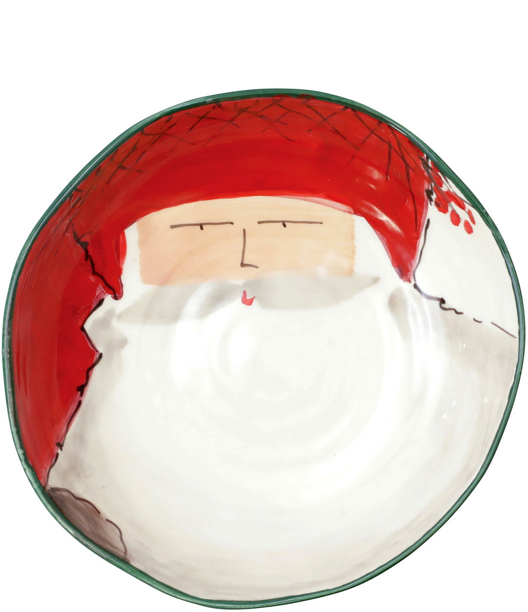 VIETRI Old St. Nick Pasta Bowl- Red Hat