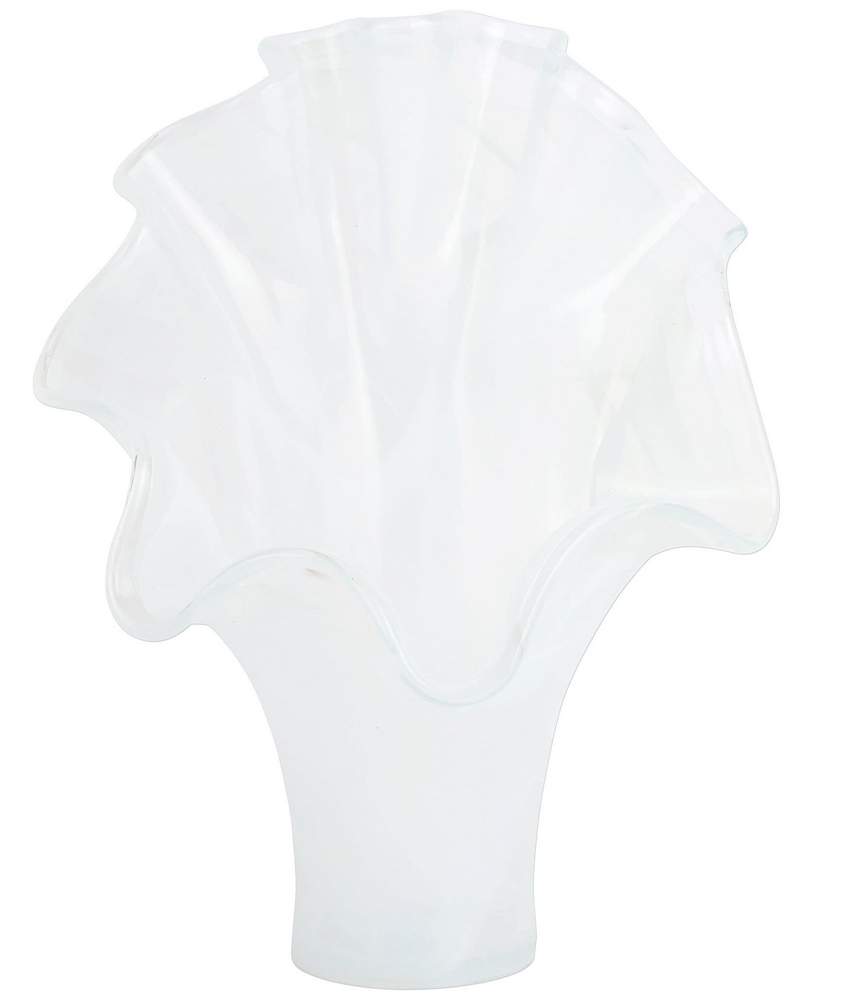 VIETRI Onda Glasss White Fanned Vase