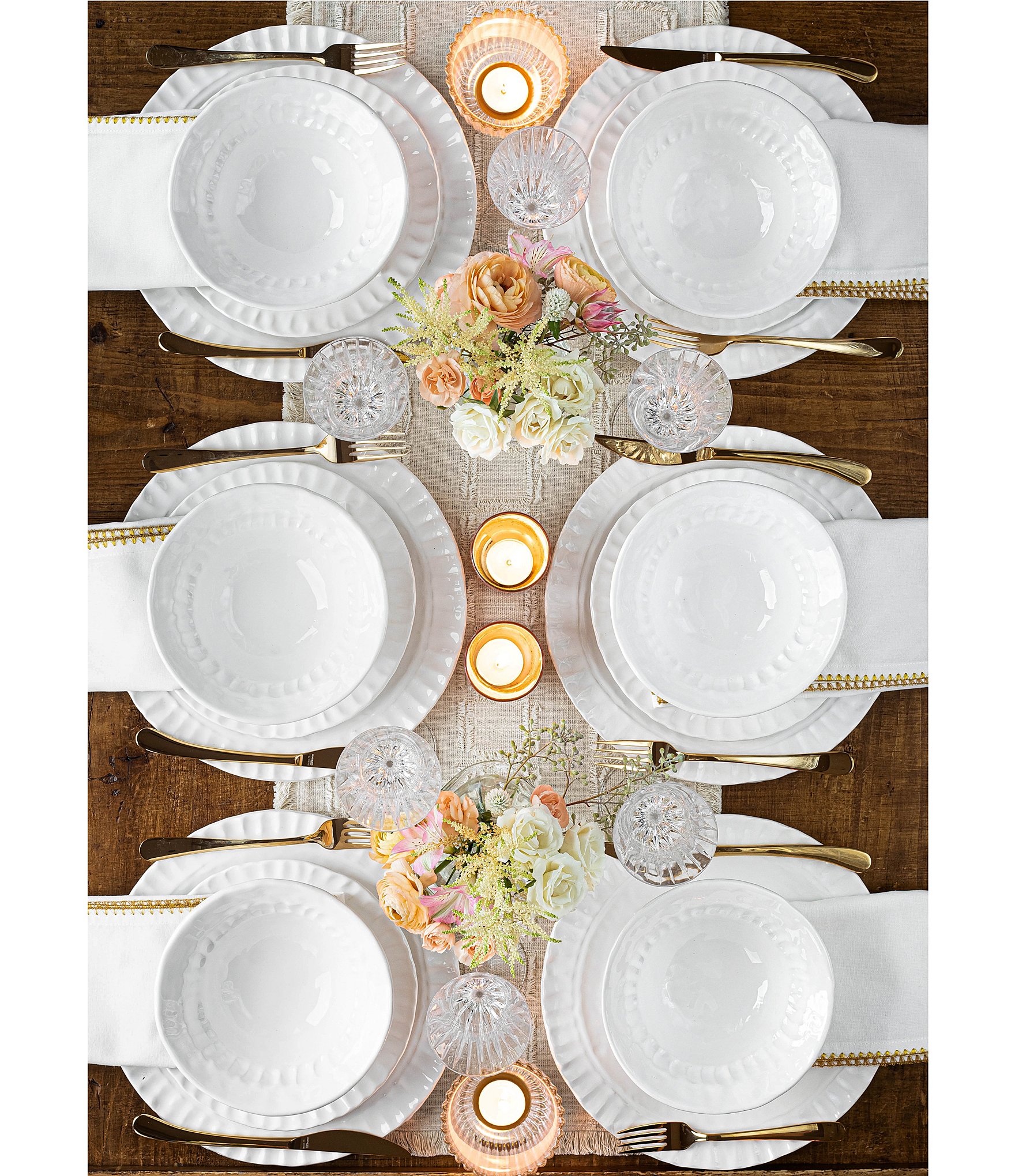 Vietri Pietra Serena Collection White Salad Plate