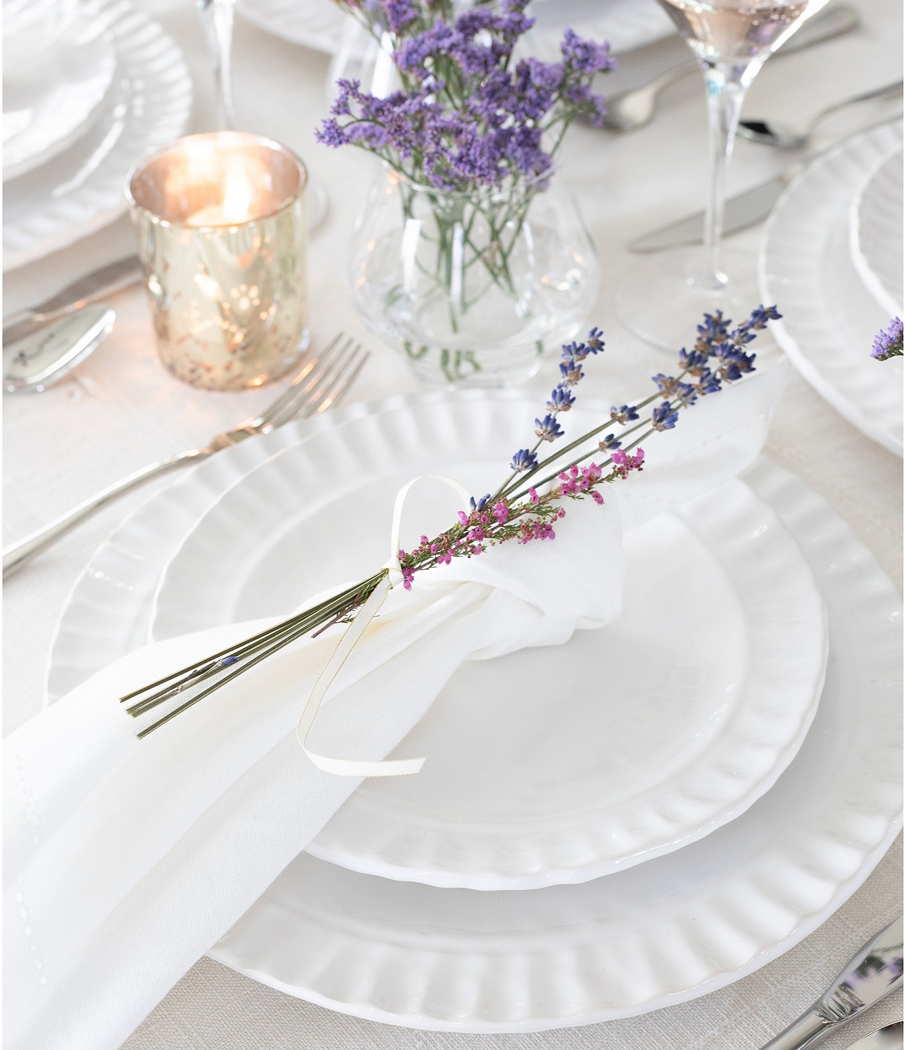 Vietri Pietra Serena Collection White Salad Plate