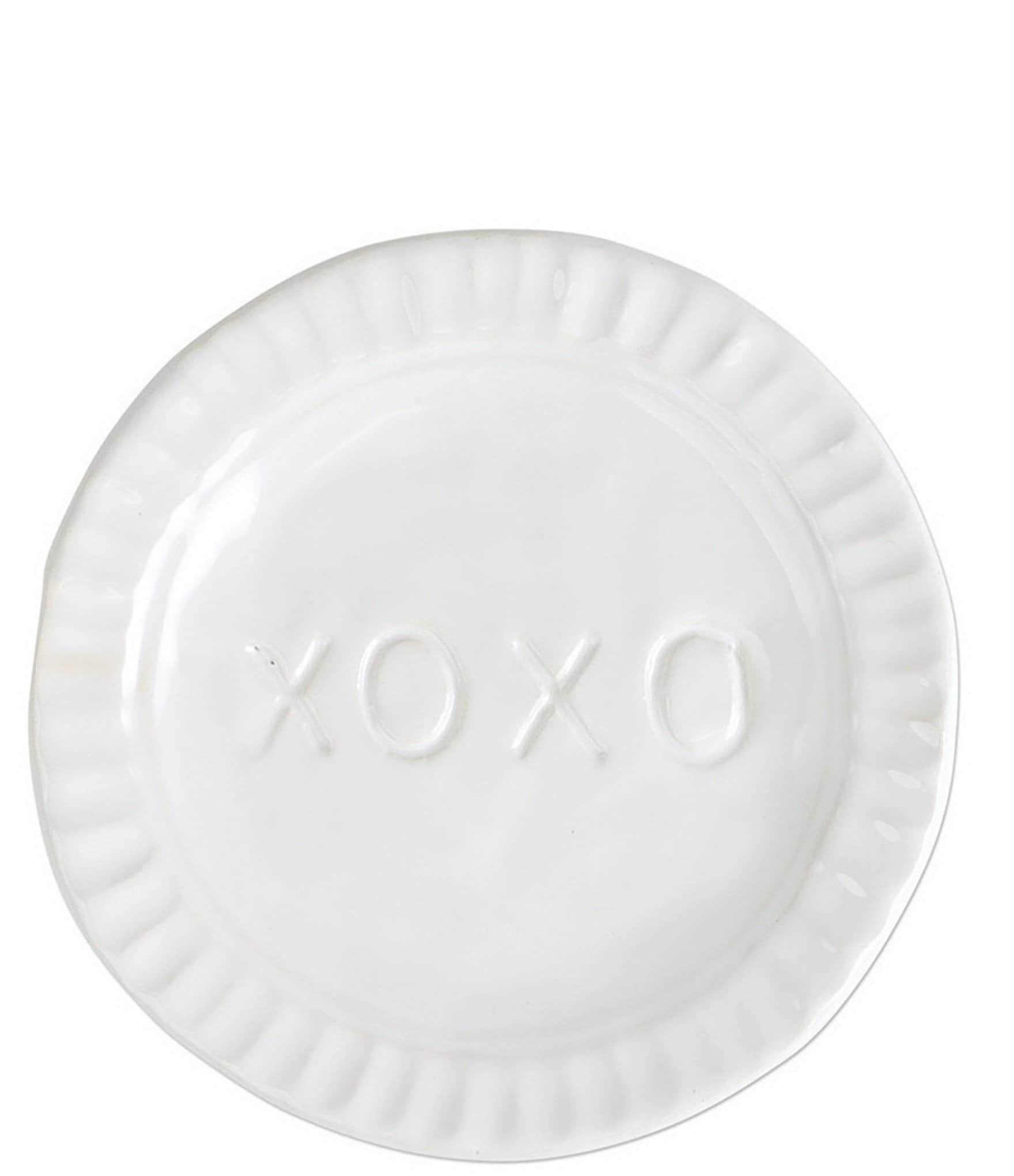 Vietri Pietra Serena Xoxo Plate 