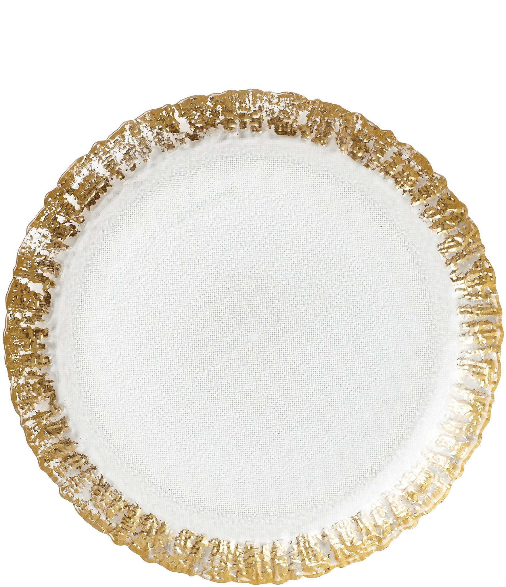 Vietri ruffle glass gold canape plate 6 5 in