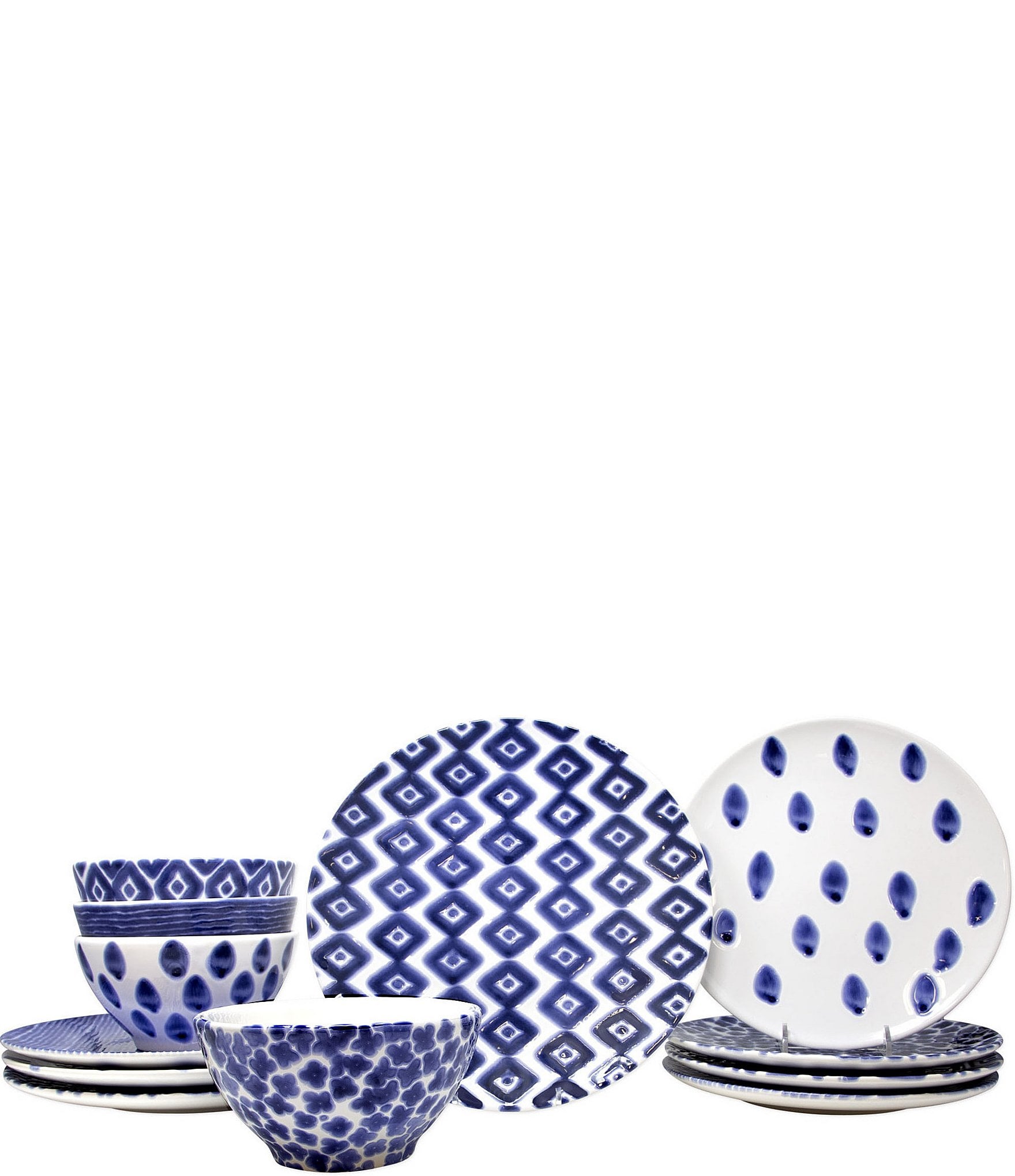 VIETRI Santorini Assorted 12-Piece Place Setting