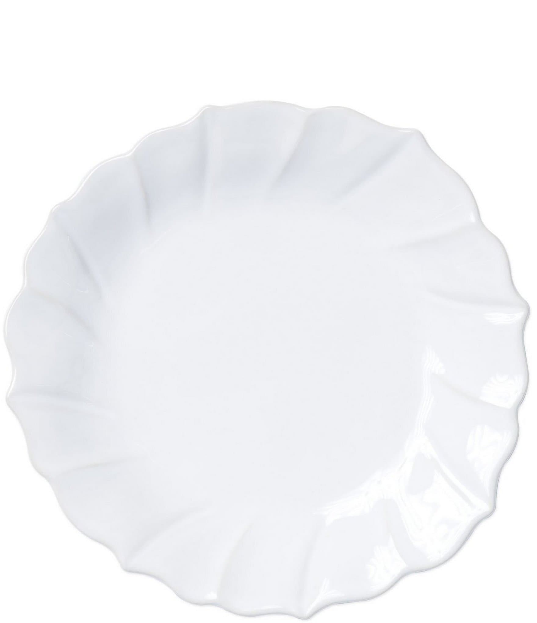 VIETRI Sinc Incanto Stone White Ruffle Salad Plate