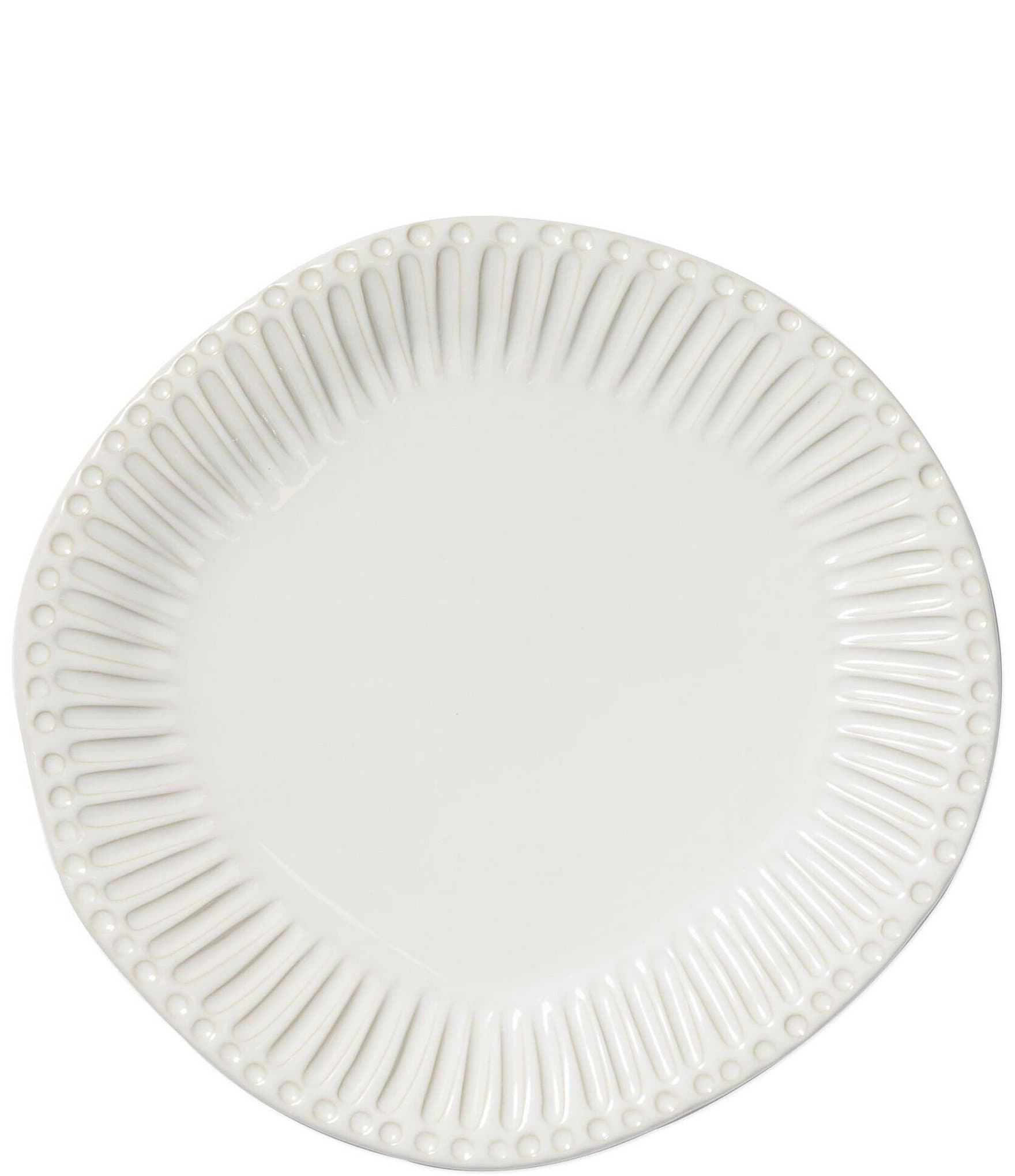 VIETRI Sinc Incanto Stone White Stripe Dinner Plate