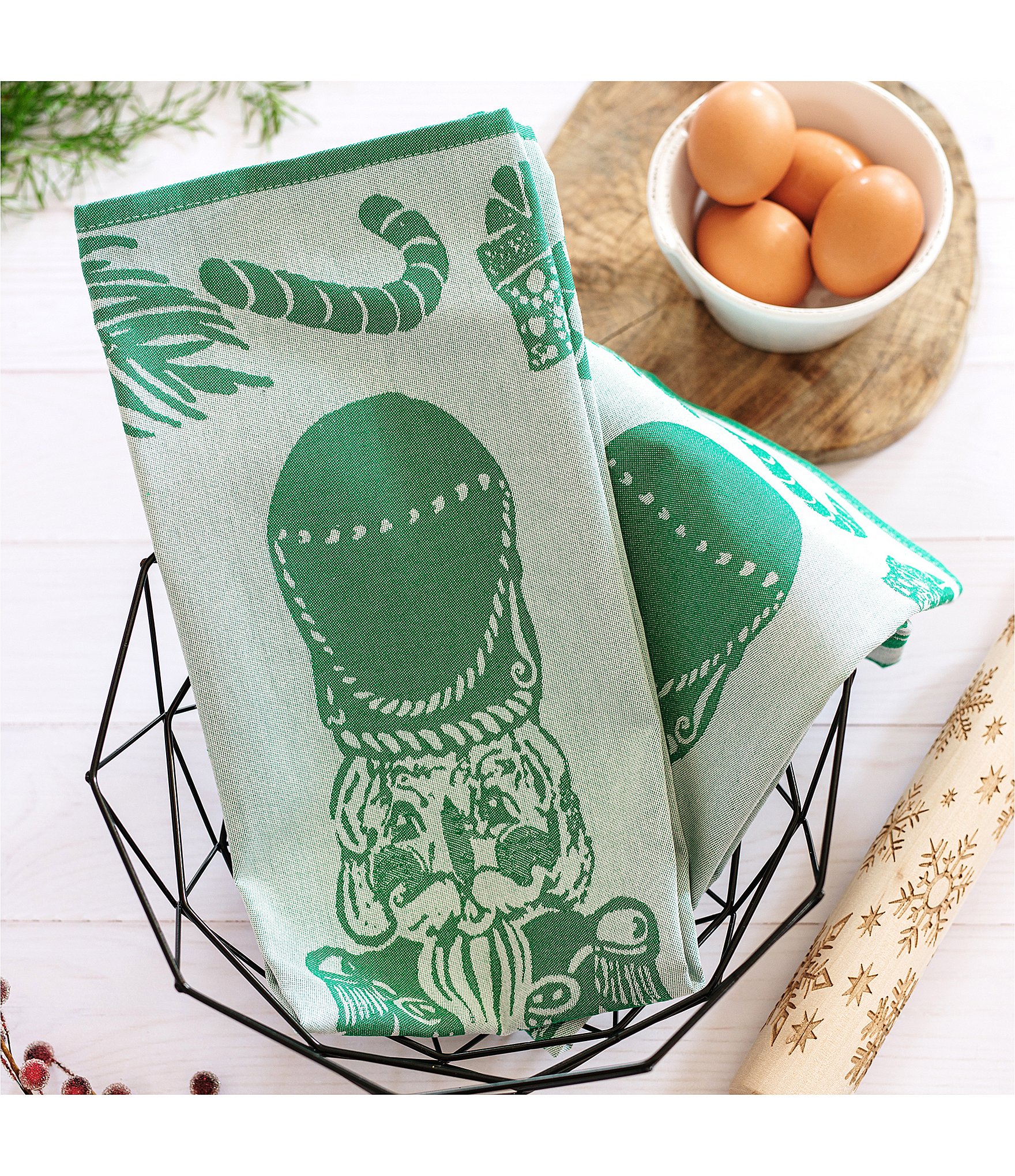 VIETRI Strofinaccio Nutcracker Dish Towels, Set of 2