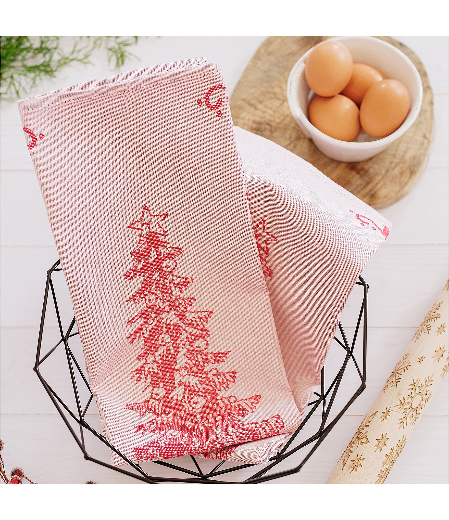 VIETRI Strofinaccio Tree Dish Towels, Set of 2