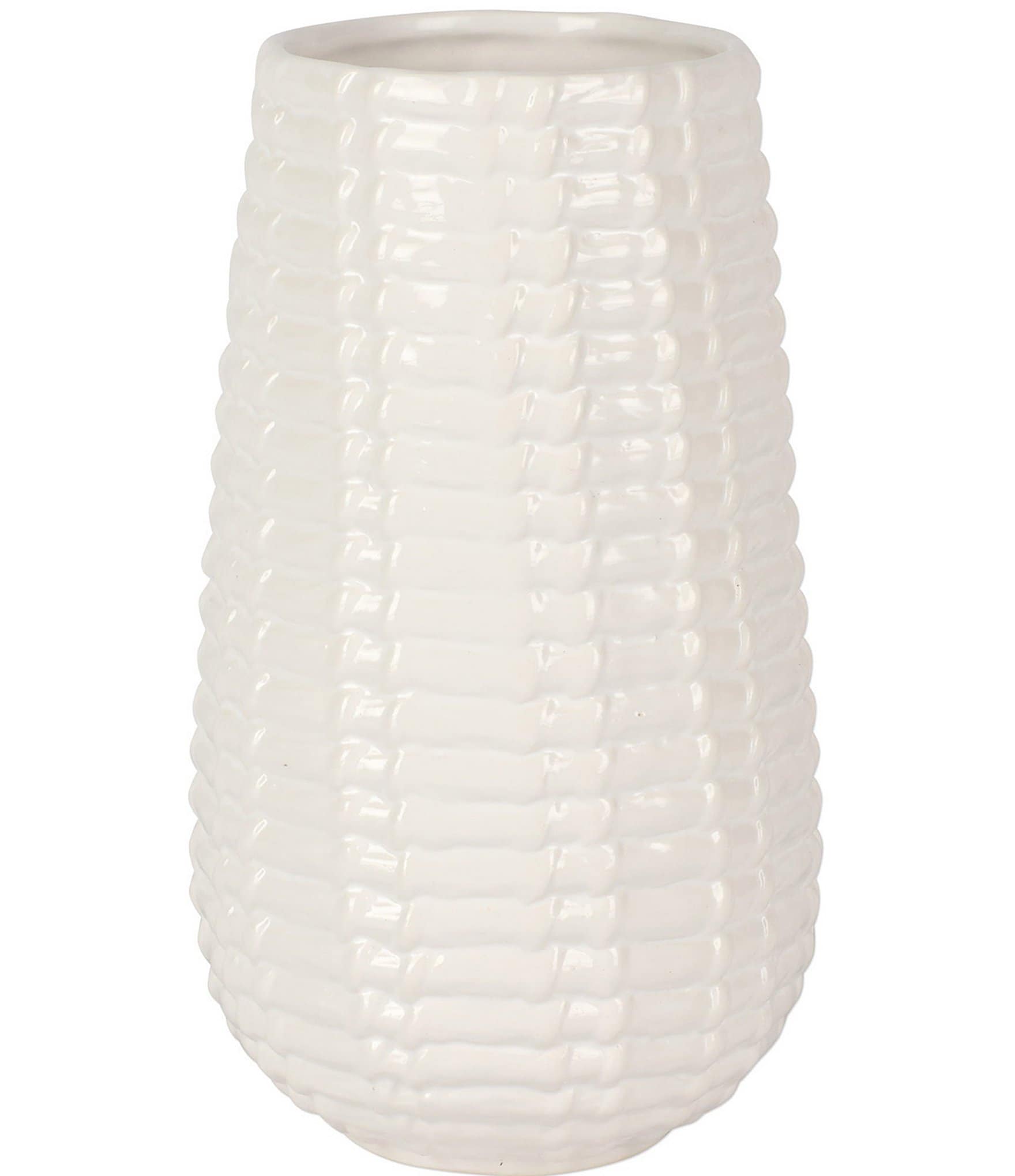 VIETRI Tessere Basketweave Tall Vase